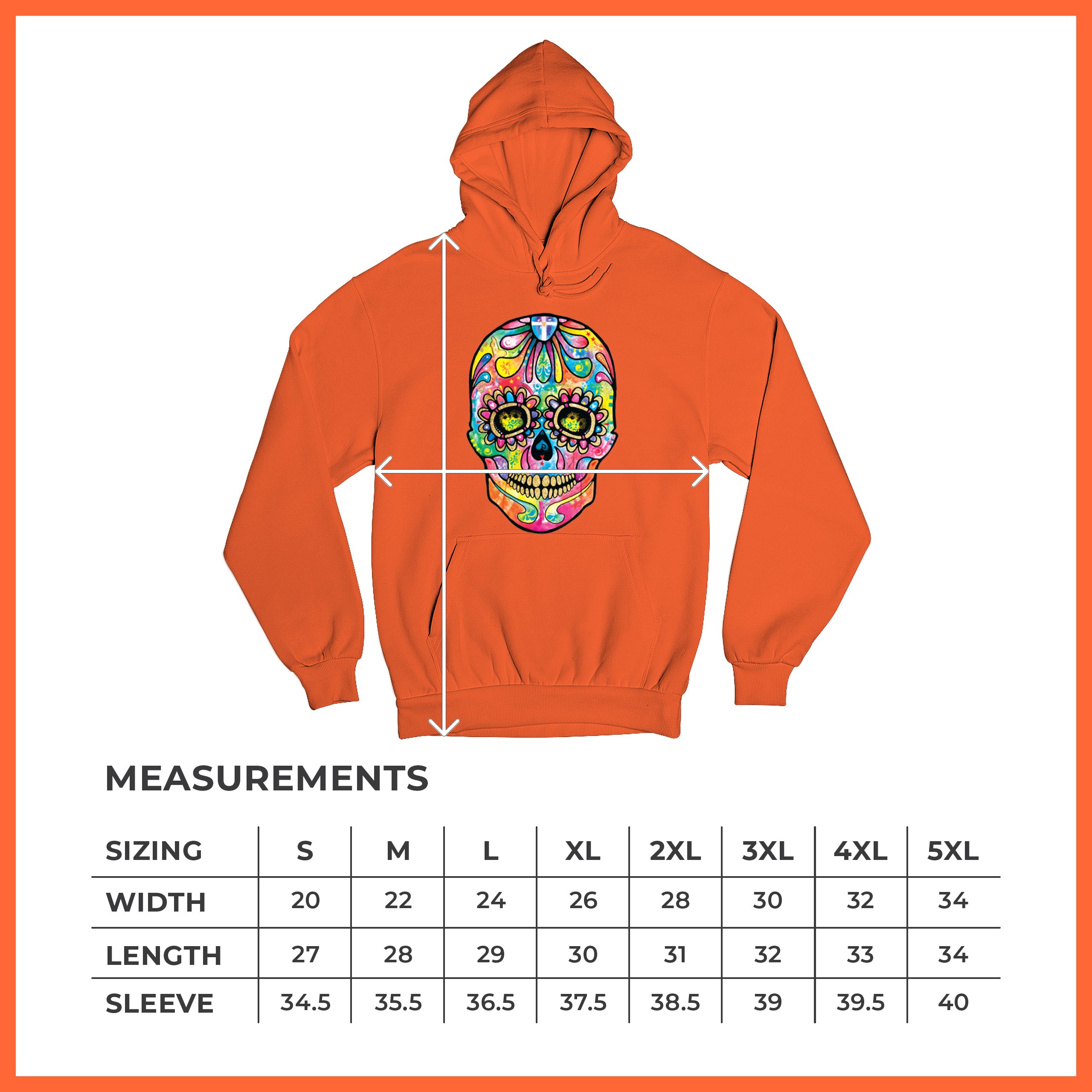 Dean Russo Sugar Skull Sweatshirt Day of the Dead Neon Calavera Hoodie - Picture 22 of 57