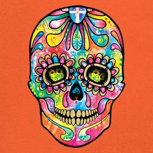 Dean Russo Sugar Skull Sweatshirt Day of the Dead Neon Calavera Hoodie - Picture 18 of 57