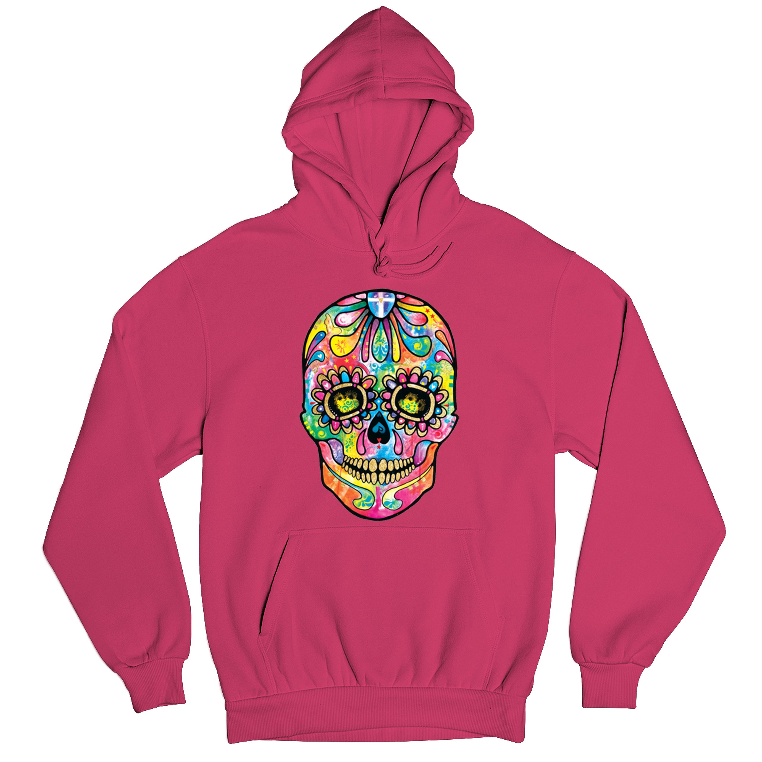 Dean Russo Sugar Skull Sweatshirt Day of the Dead Neon Calavera Hoodie - Picture 55 of 57