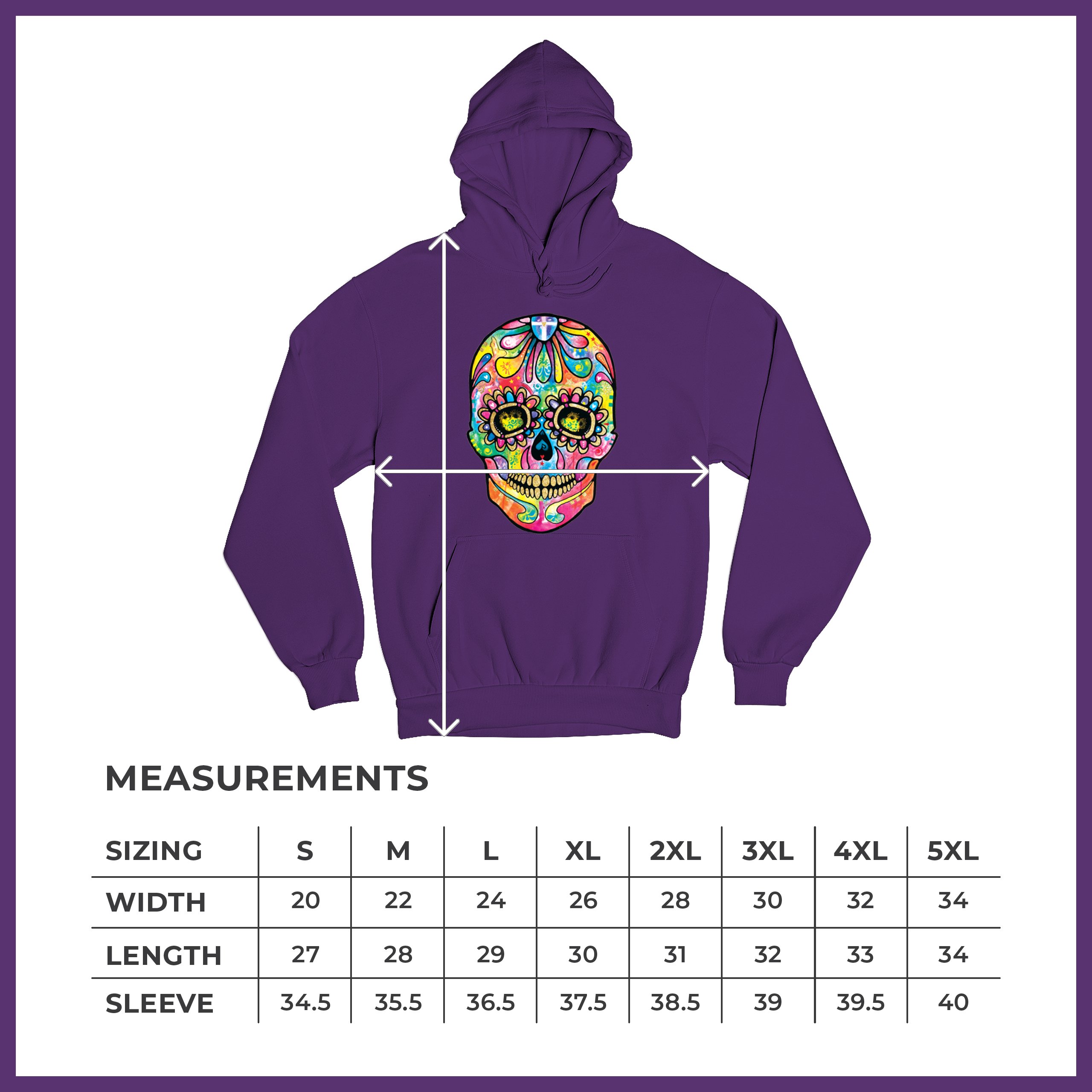 Dean Russo Sugar Skull Sweatshirt Day of the Dead Neon Calavera Hoodie - Picture 29 of 57