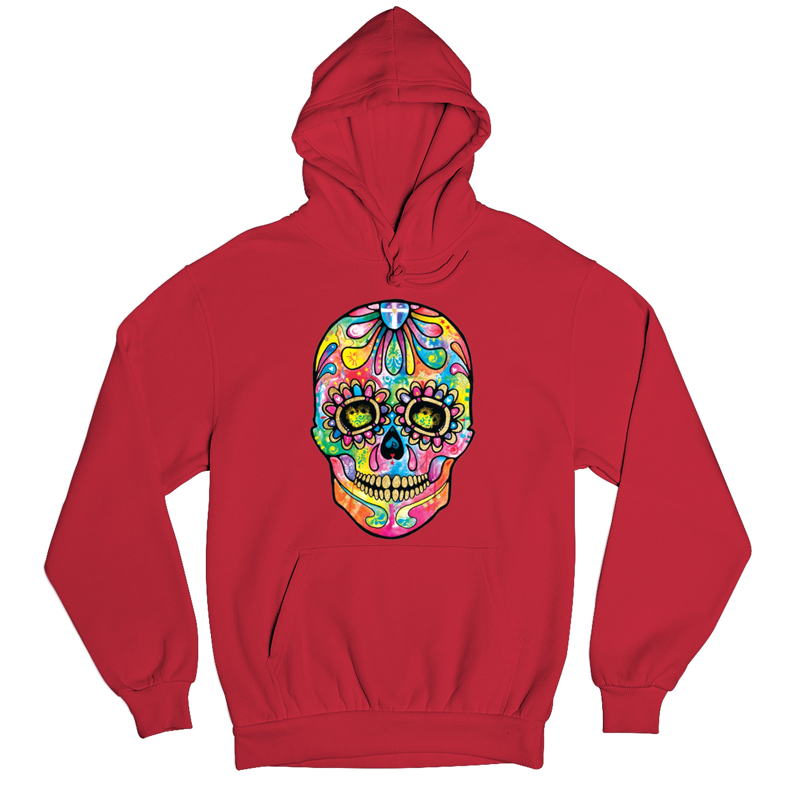 Dean Russo Sugar Skull Sweatshirt Day of the Dead Neon Calavera Hoodie - Picture 34 of 57
