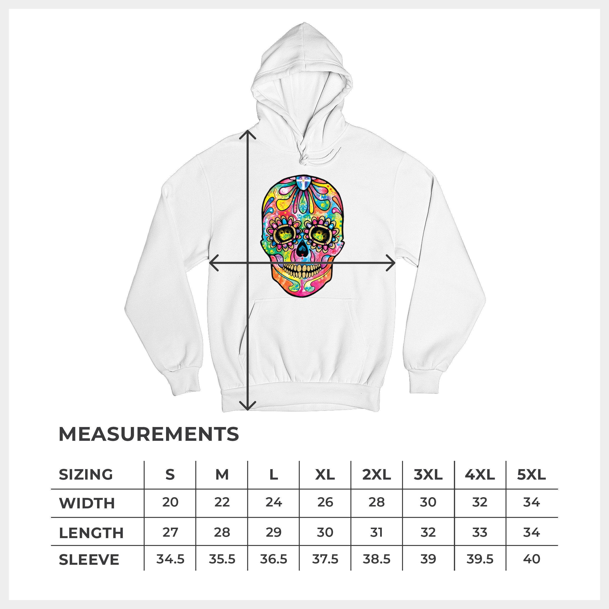 Dean Russo Sugar Skull Sweatshirt Day of the Dead Neon Calavera Hoodie - Picture 43 of 57
