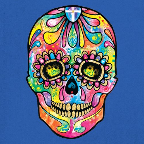 Dean Russo Sugar Skull Youth T-shirt Day of the Dead Neon Calavera Kids - Picture 39 of 50