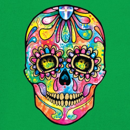 Dean Russo Sugar Skull Youth T-shirt Day of the Dead Neon Calavera Kids - Picture 32 of 50