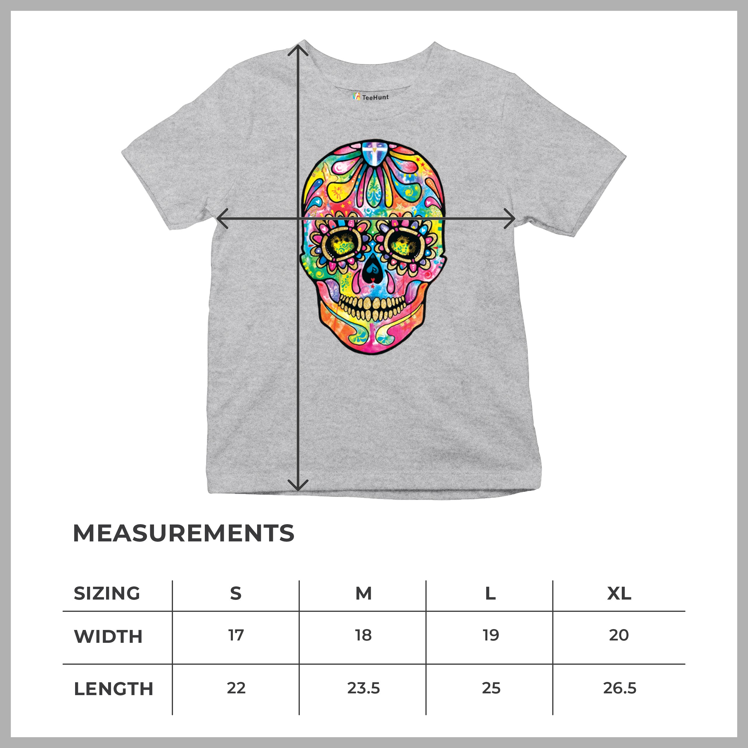Dean Russo Sugar Skull Youth T-shirt Day of the Dead Neon Calavera Kids - Picture 15 of 50