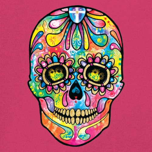 Dean Russo Sugar Skull Youth T-shirt Day of the Dead Neon Calavera Kids - Picture 46 of 50