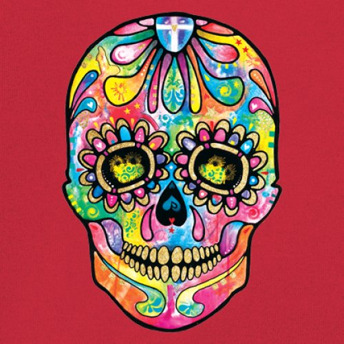 Dean Russo Sugar Skull Youth T-shirt Day of the Dead Neon Calavera Kids - Picture 18 of 50