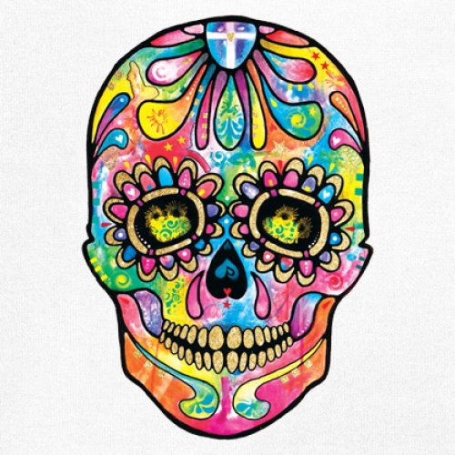 Dean Russo Sugar Skull Youth T-shirt Day of the Dead Neon Calavera Kids - Picture 25 of 50