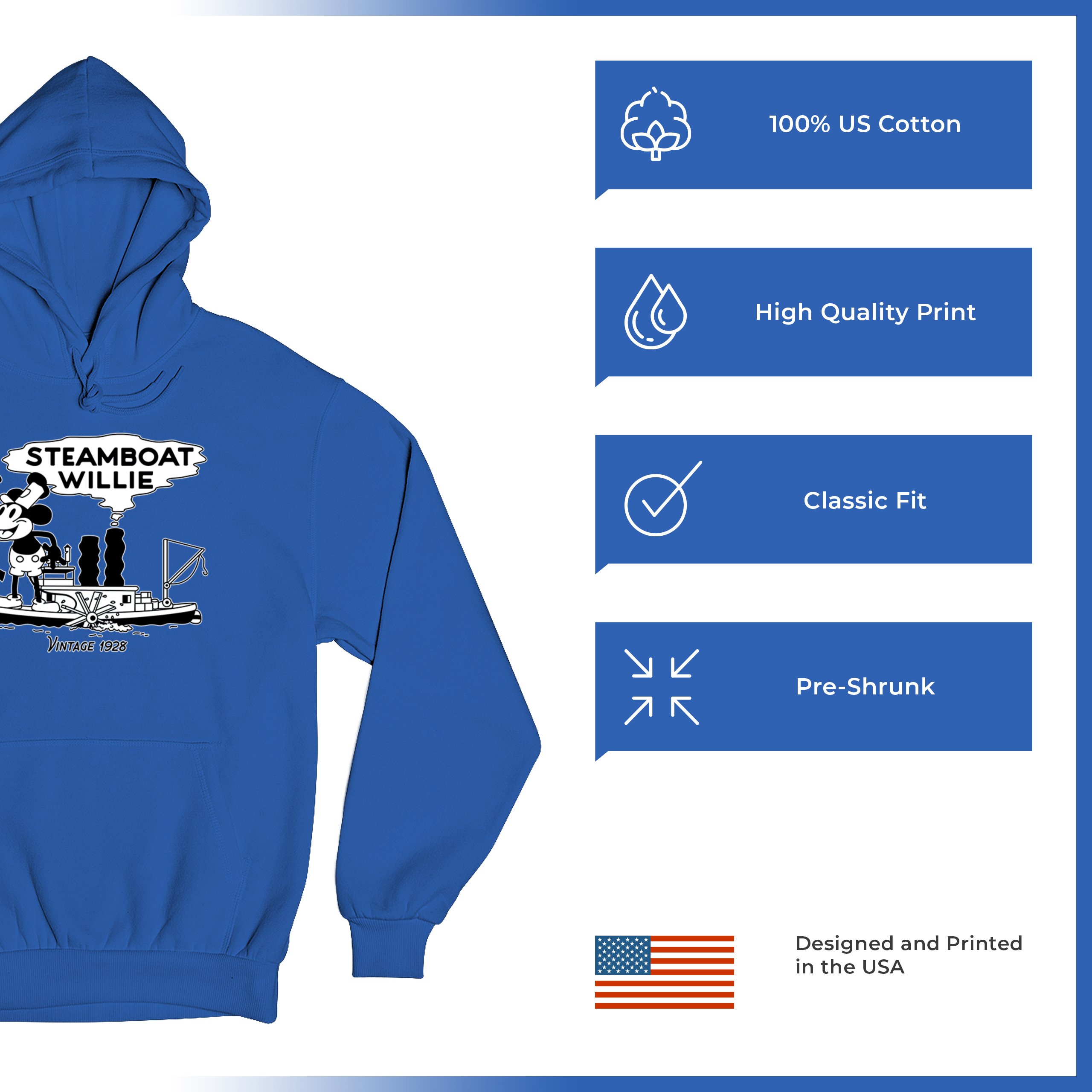 Steamboat Willie Vintage 1928 Sweatshirt Classic Timeless Tradition Hoodie - Picture 49 of 57