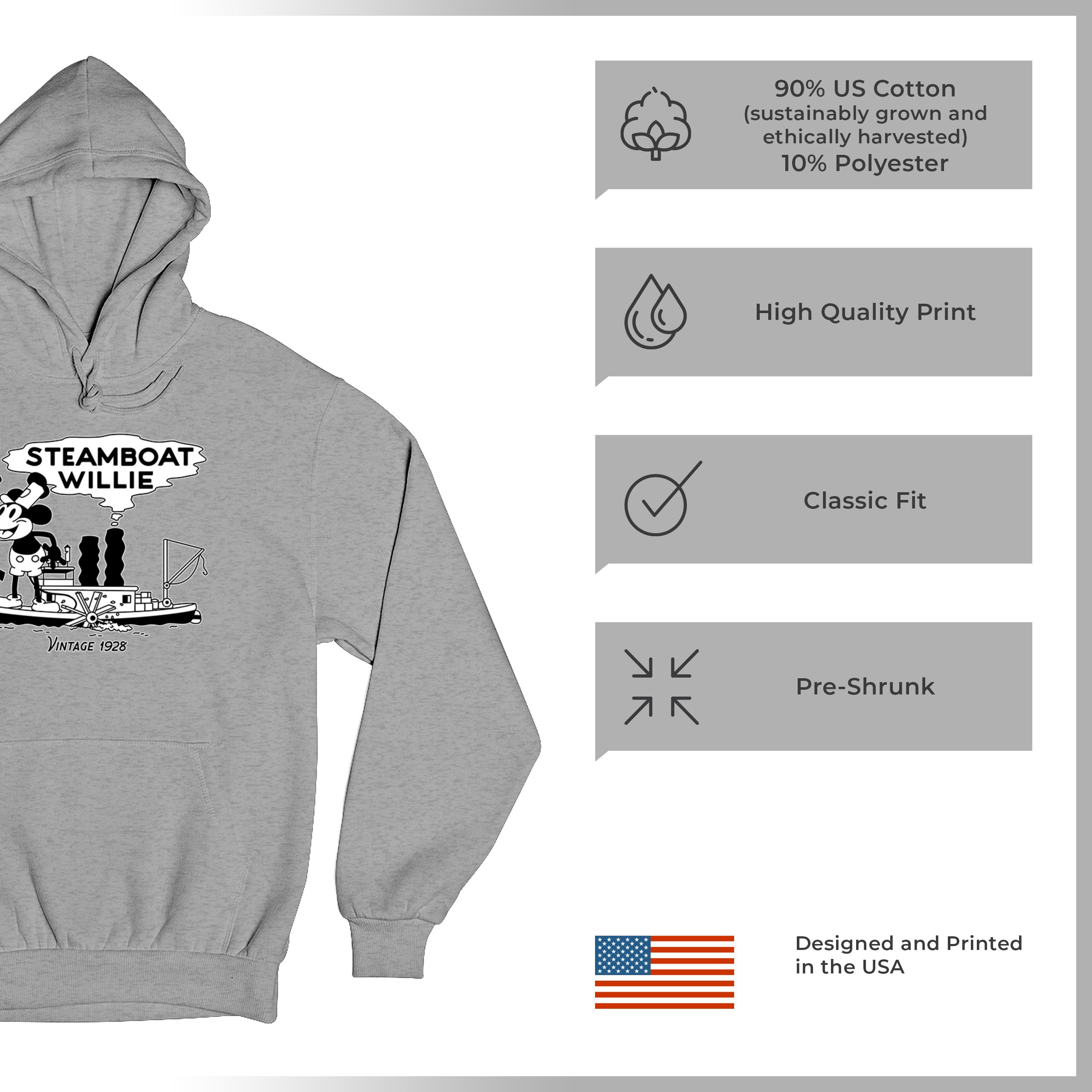 Steamboat Willie Vintage 1928 Sweatshirt Classic Timeless Tradition Hoodie - Picture 21 of 57