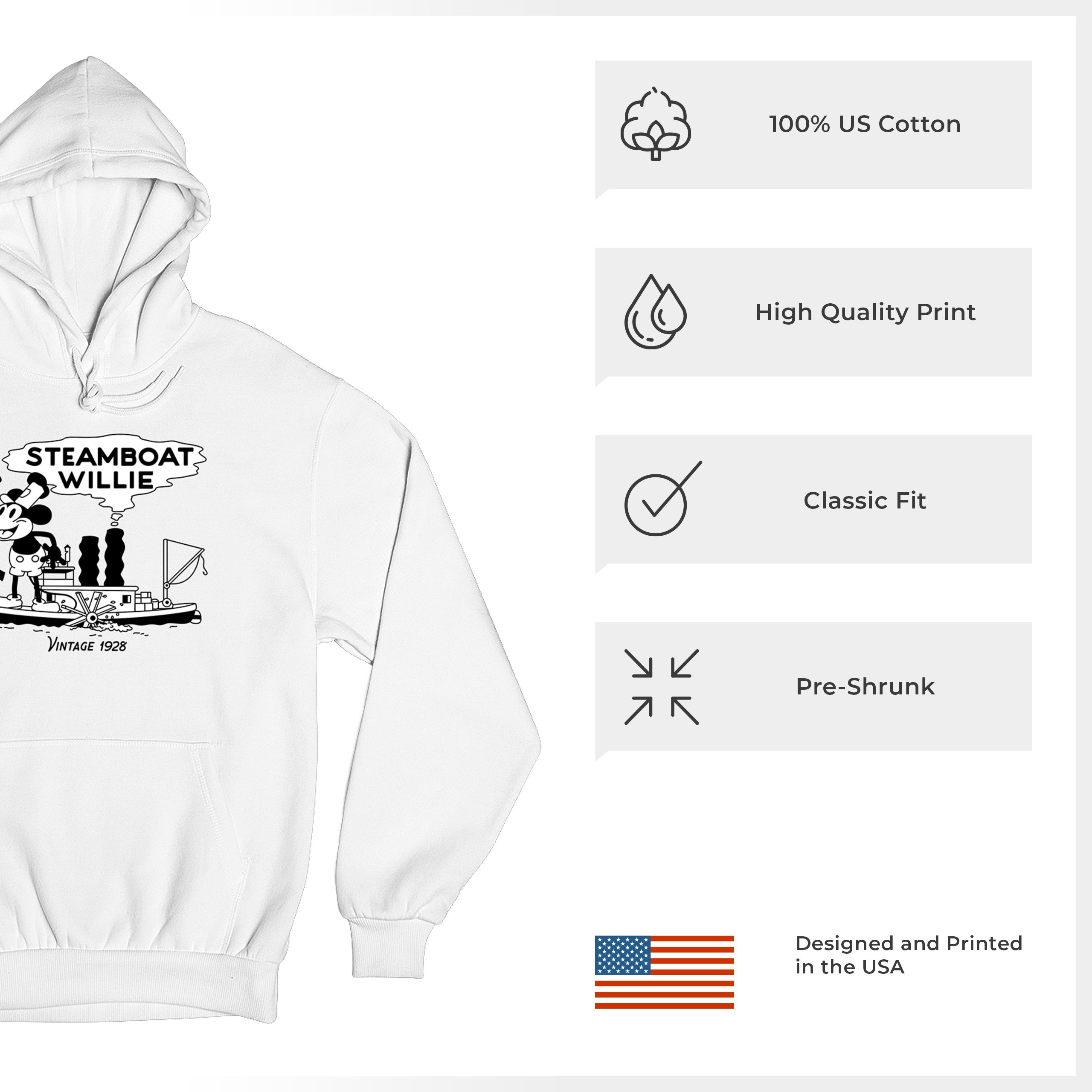 Steamboat Willie Vintage 1928 Sweatshirt Classic Timeless Tradition Hoodie - Picture 42 of 57