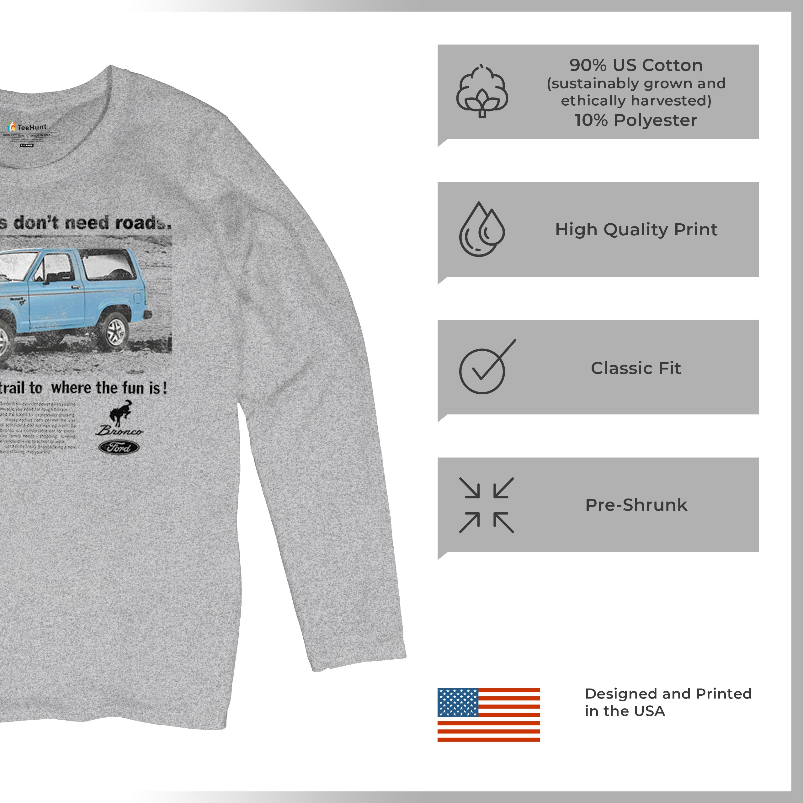 Ford Bronco Country Girls Don't Need Roads Damen Langarm T-Shirt Truck - Bild 7 von 8