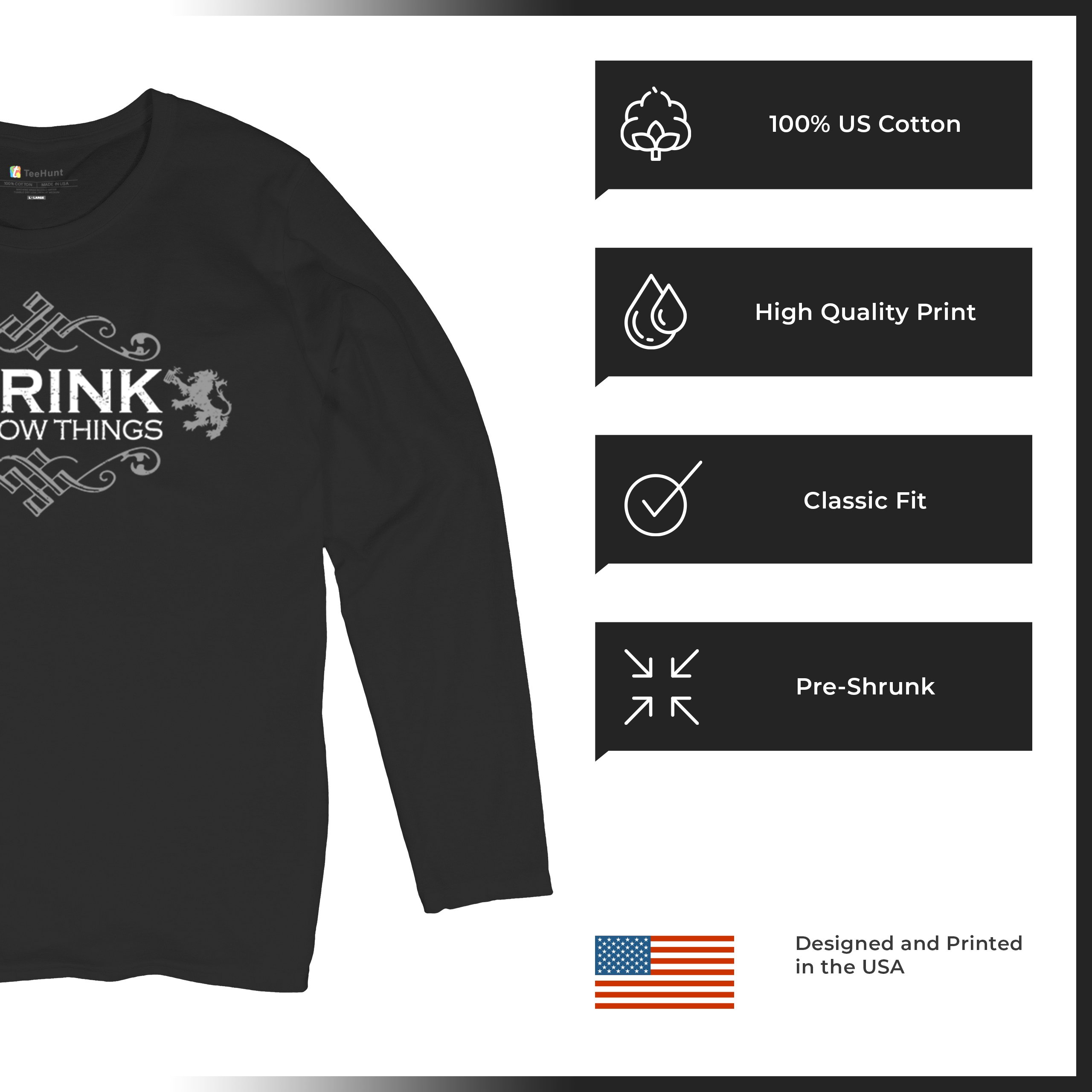 Drink & Know Things Women's Long Sleeve T-shirt Drinker Humor Witty Alcohol Bar - Picture 7 of 29