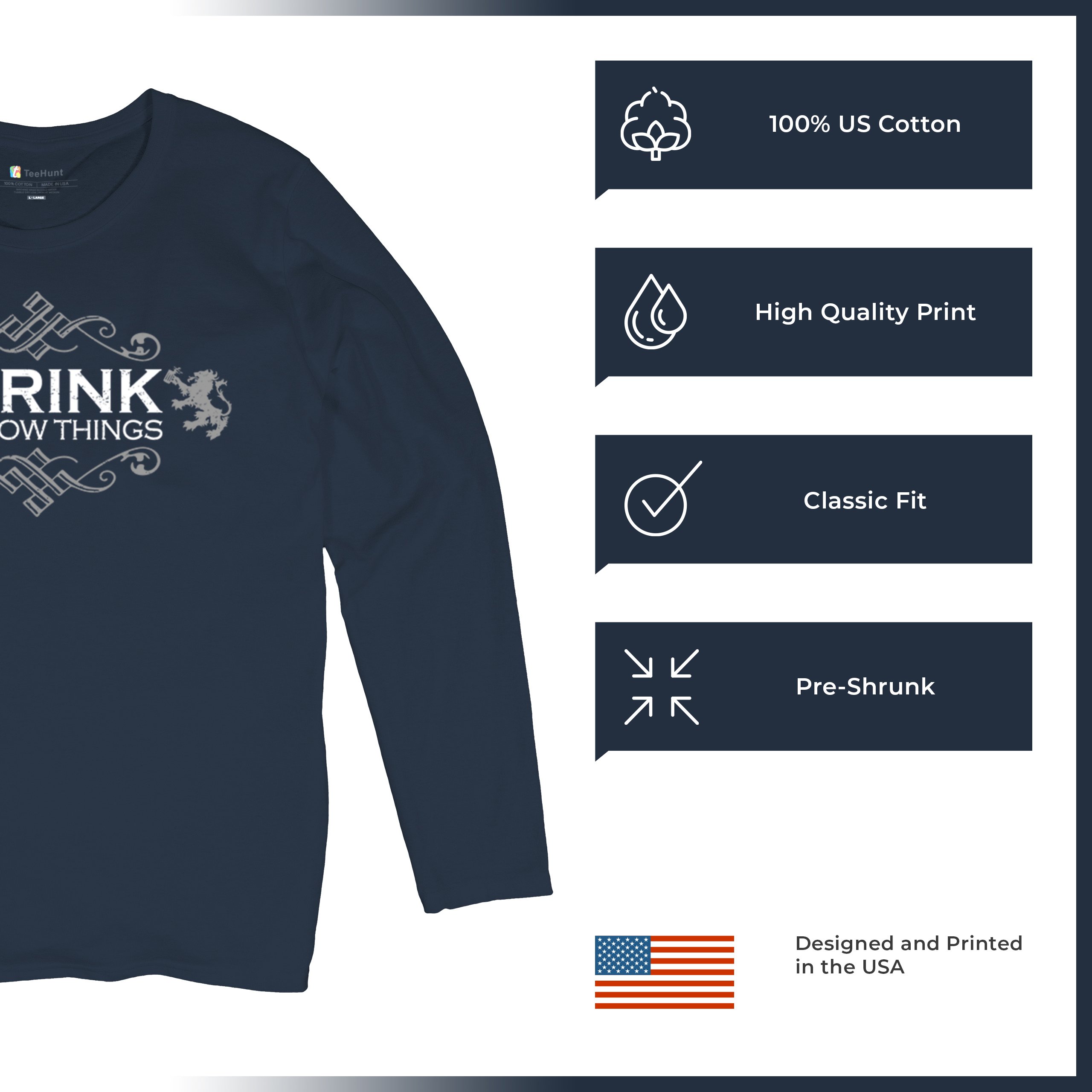 Drink & Know Things Women's Long Sleeve T-shirt Drinker Humor Witty Alcohol Bar - Picture 21 of 29