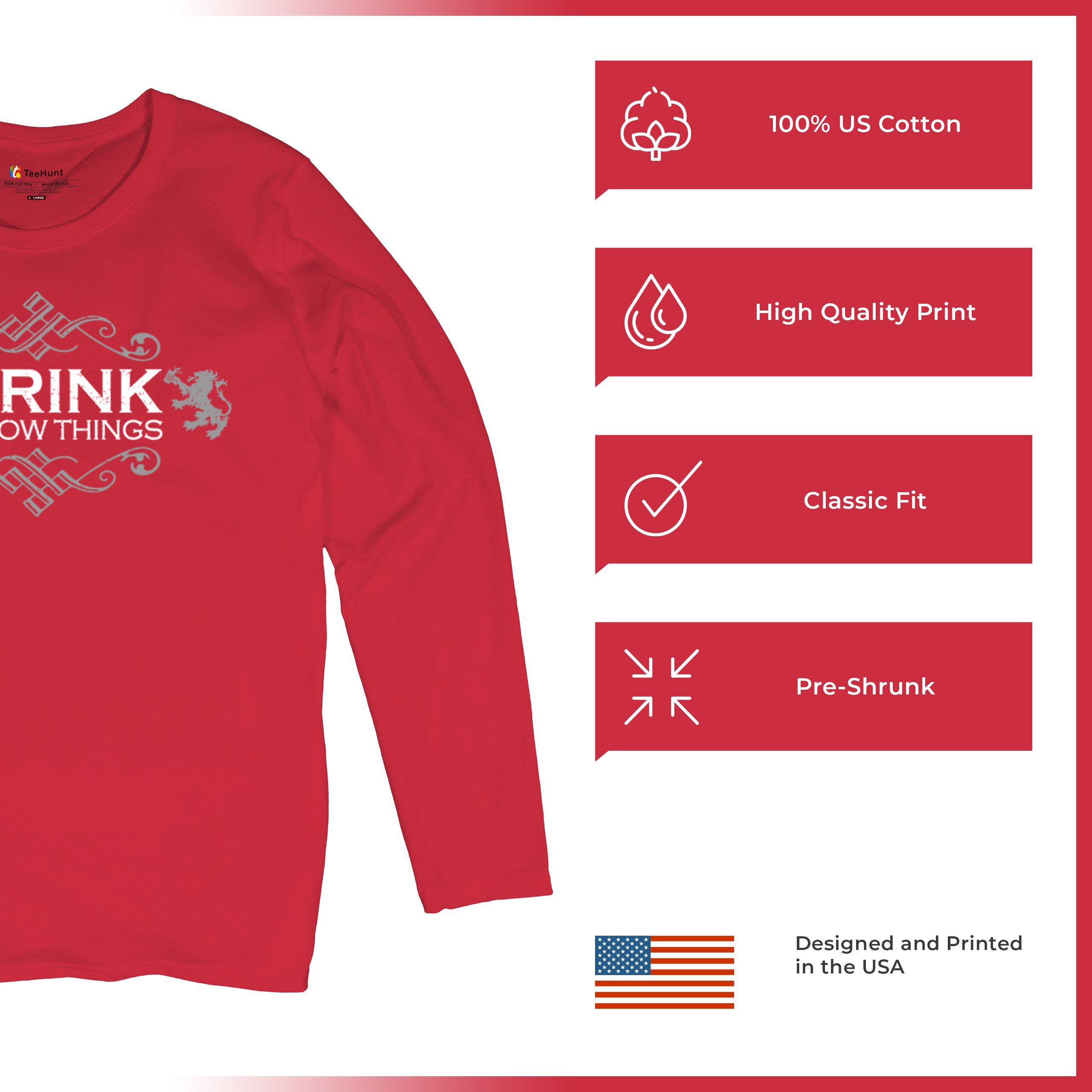 Drink & Know Things Women's Long Sleeve T-shirt Drinker Humor Witty Alcohol Bar - Picture 14 of 29