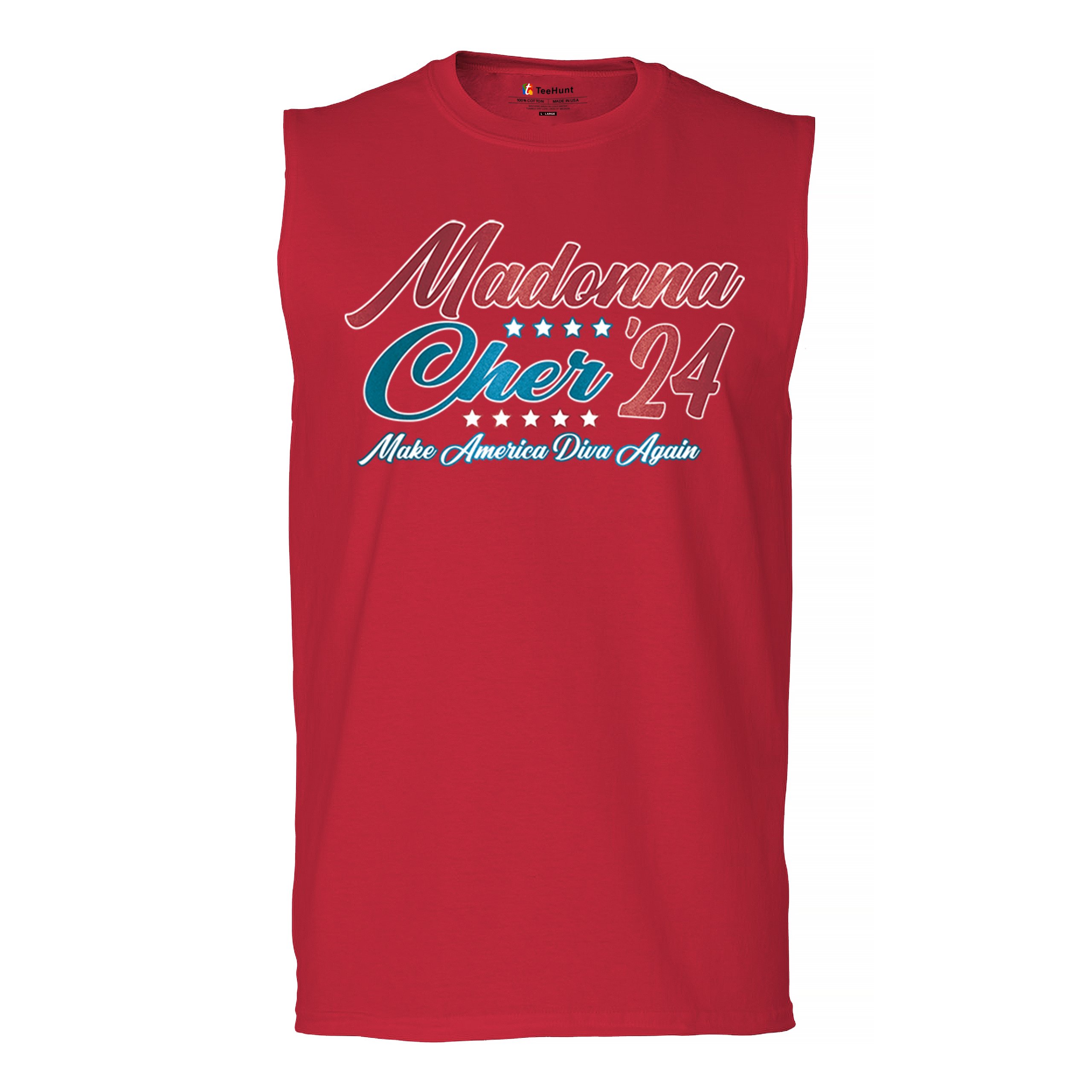 Madonna Cher 2024 Make America Diva Again Muscle Shirt Pop Culture