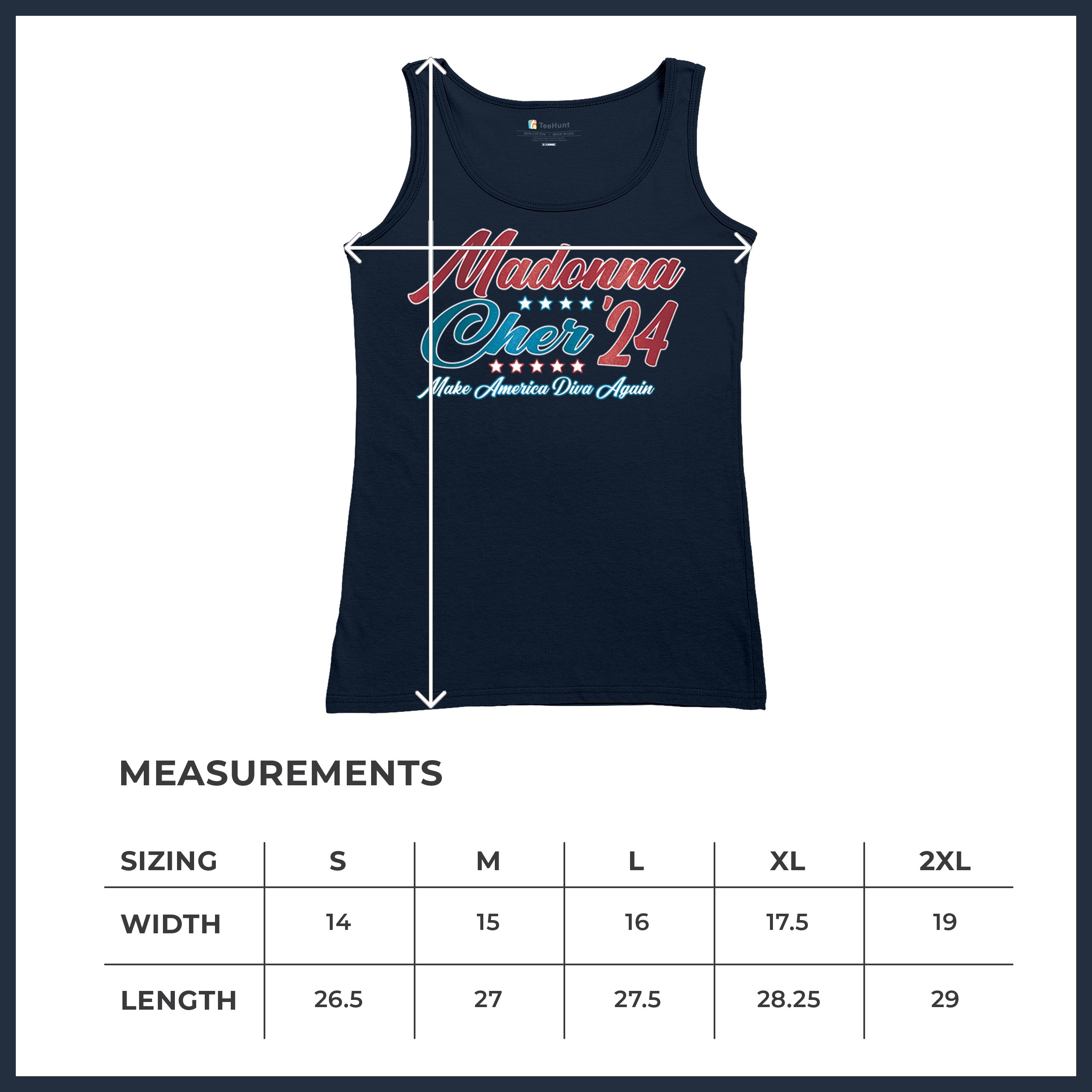 Madonna Cher 2024 Make America Diva Again Women's Tank Top Pop Culture Icon - Picture 29 of 36