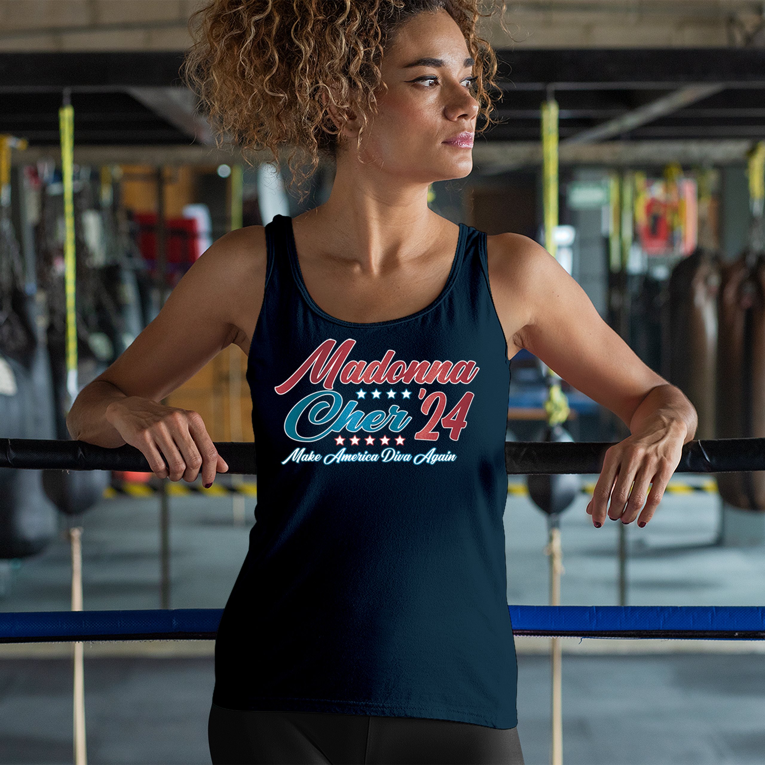 Madonna Cher 2024 Make America Diva Again Women's Tank Top Pop Culture Icon - Picture 26 of 36
