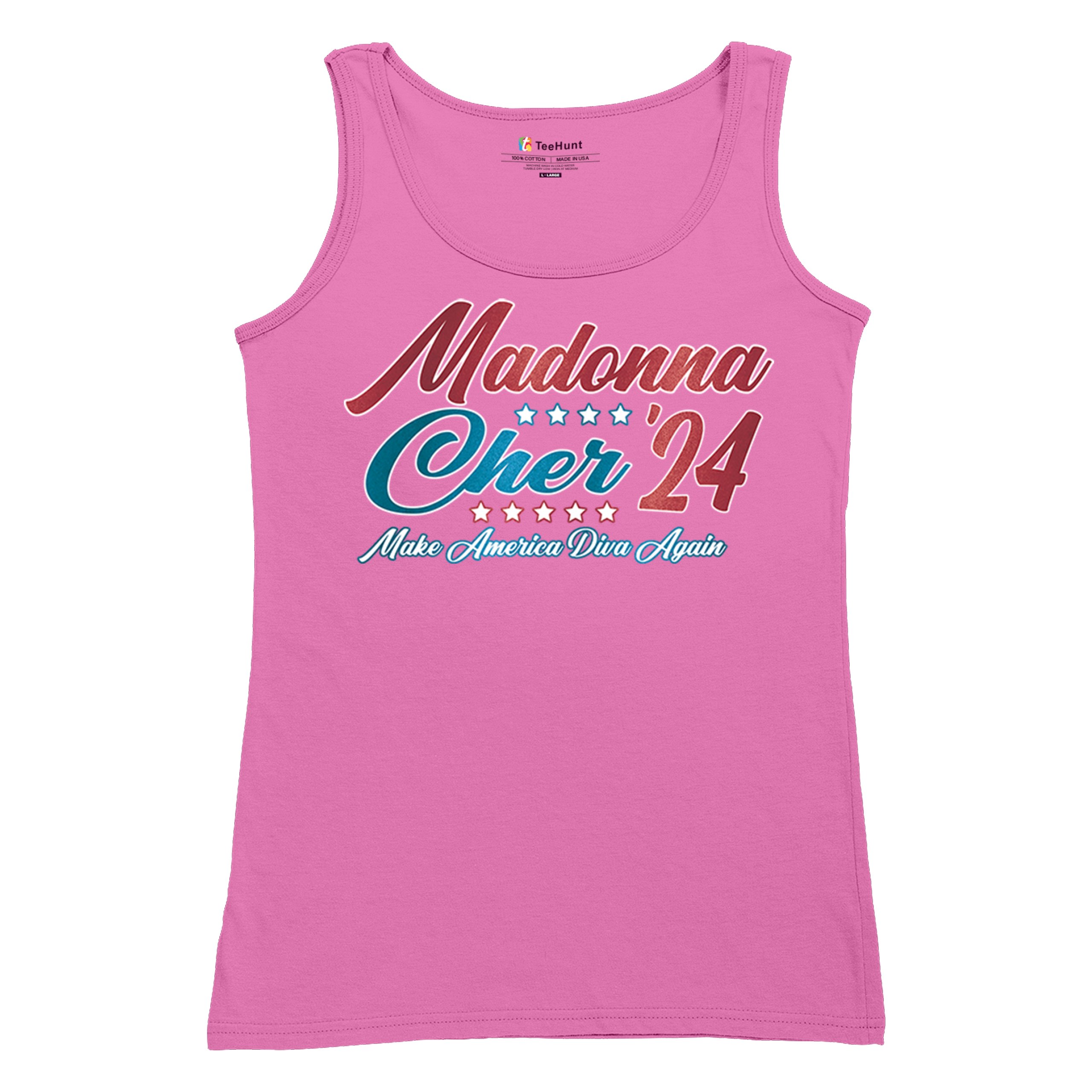 Madonna Cher 2024 Make America Diva Again Women's Tank Top Pop Culture Icon - Picture 34 of 36