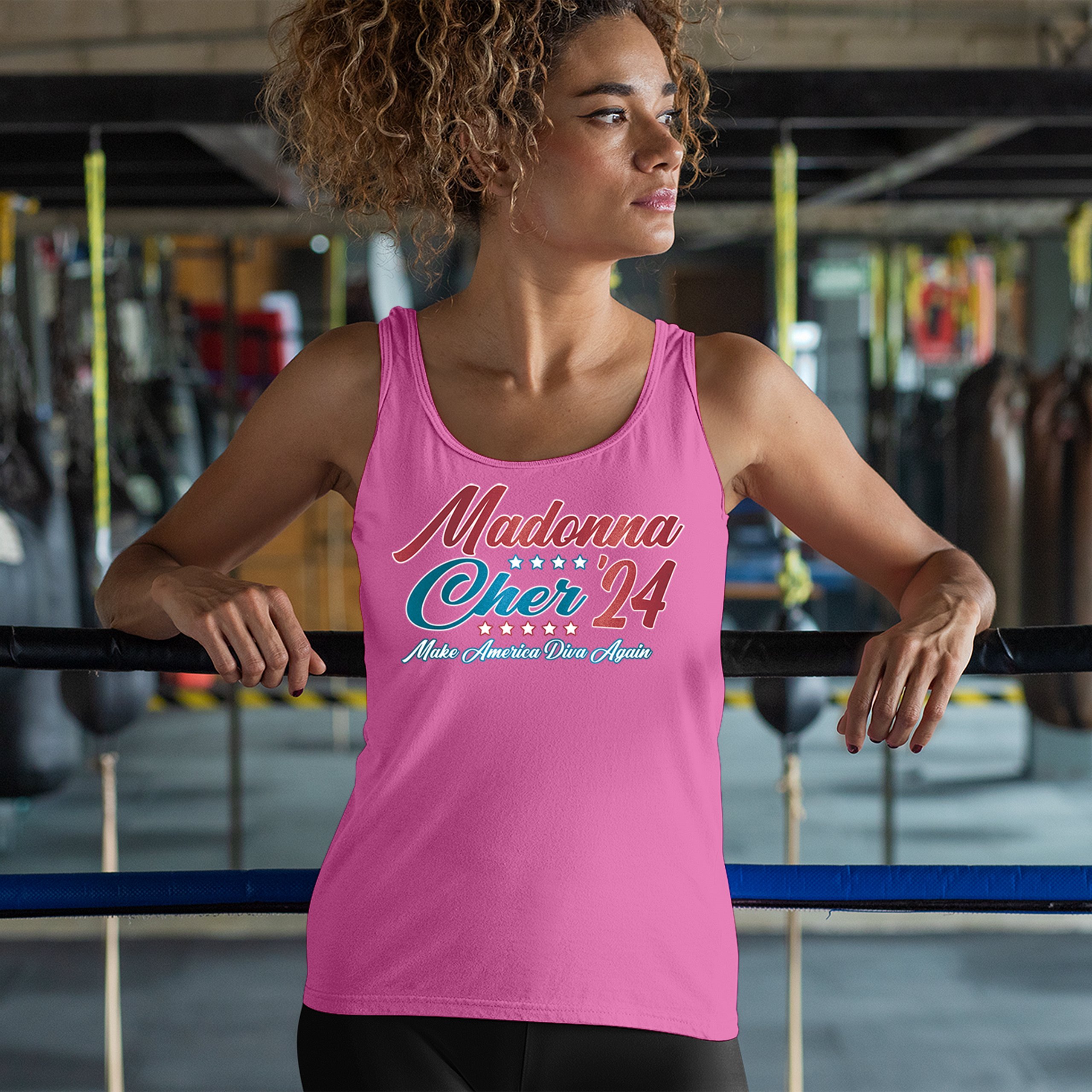 Madonna Cher 2024 Make America Diva Again Women's Tank Top Pop Culture Icon - Picture 33 of 36