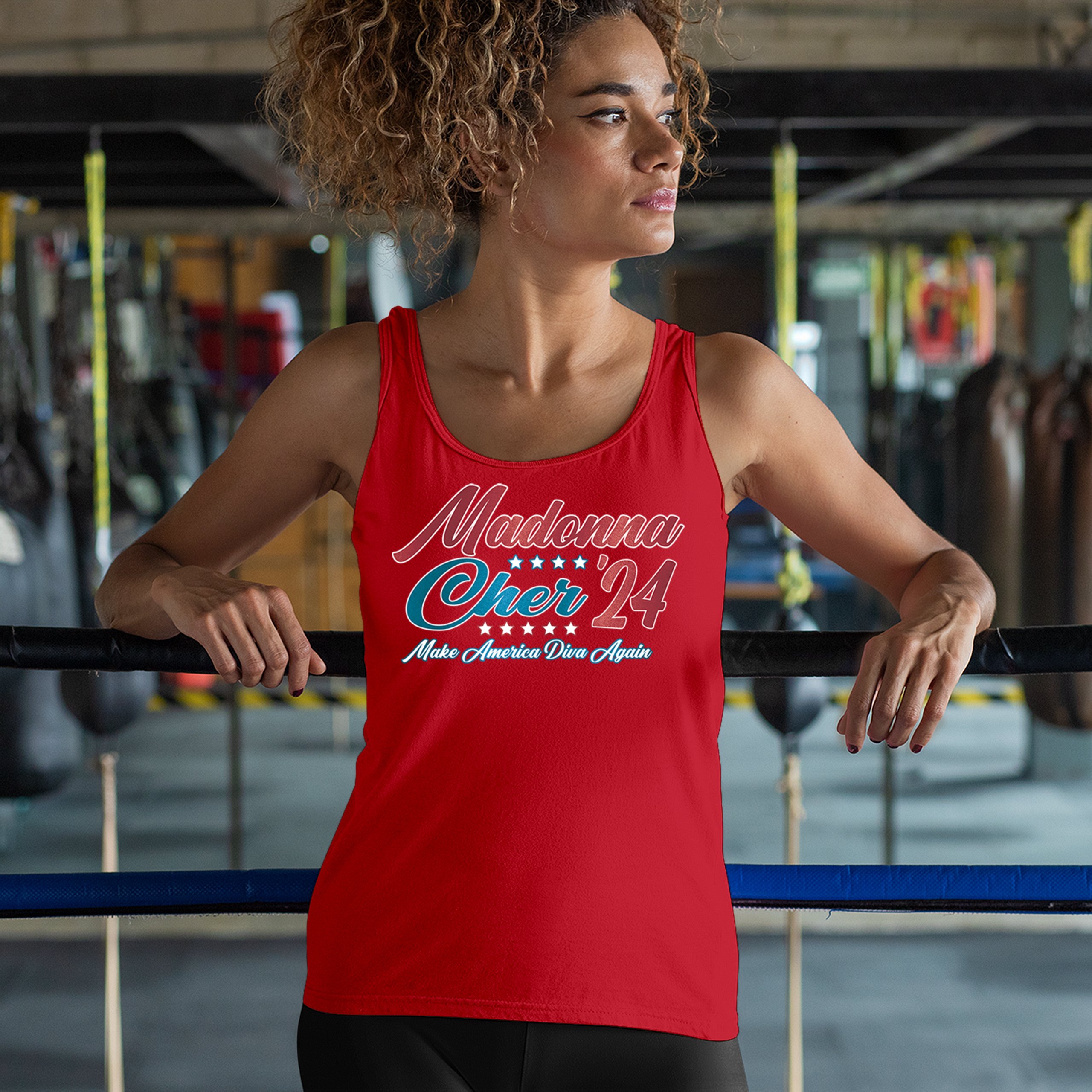 Madonna Cher 2024 Make America Diva Again Women's Tank Top Pop Culture Icon - Picture 12 of 36