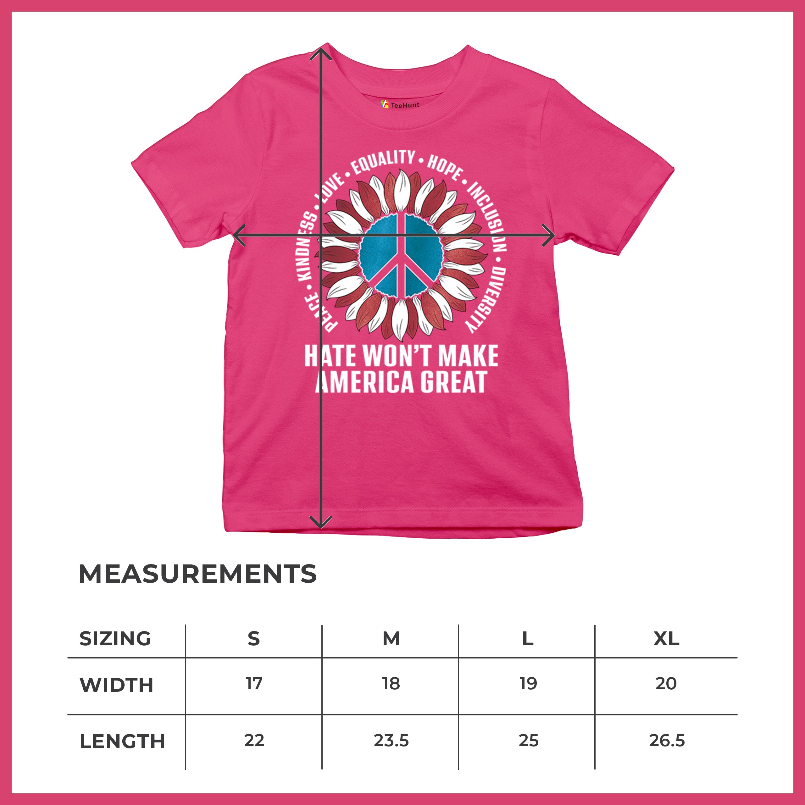 Hate Won't Make America Great Youth T-shirt Love Equality Hope Diversity Kids - Picture 36 of 36