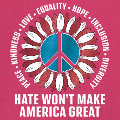 Hate Won't Make America Great Youth T-shirt Love Equality Hope Diversity Kids - Picture 32 of 36