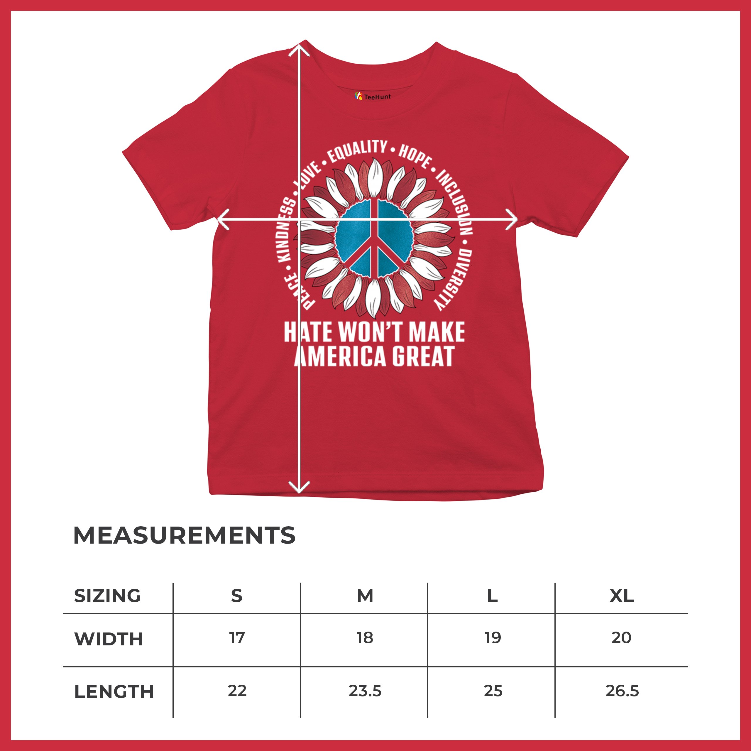 Hate Won't Make America Great Youth T-shirt Love Equality Hope Diversity Kids - Picture 15 of 36