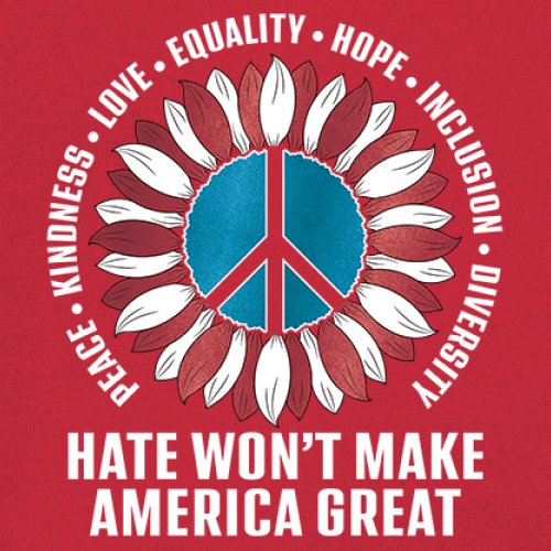 Hate Won't Make America Great Youth T-shirt Love Equality Hope Diversity Kids - Picture 11 of 36