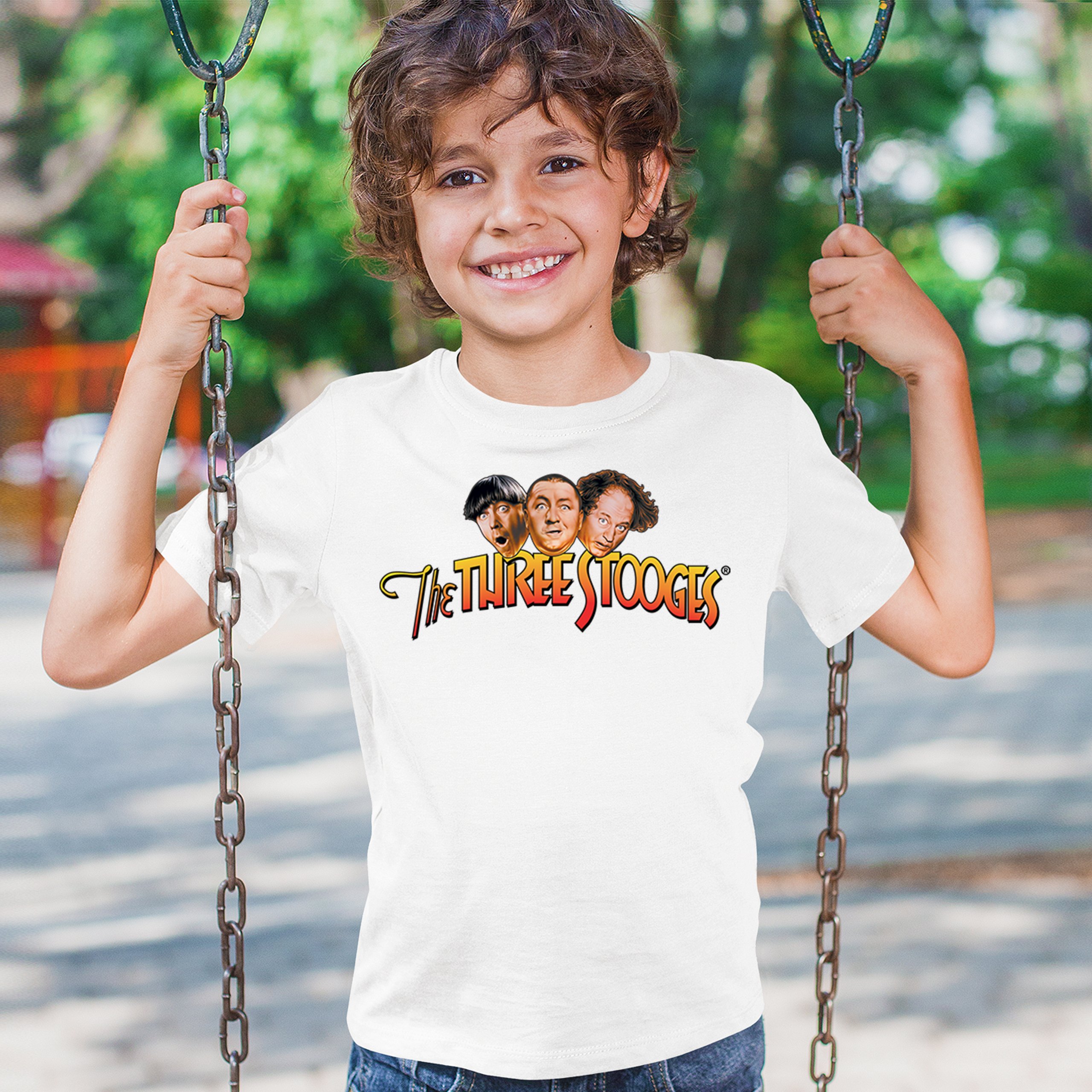 The Three Stooges Youth T-shirt Funny 3 Wise Guys Curly Moe Larry Shemp Kids - Picture 26 of 50