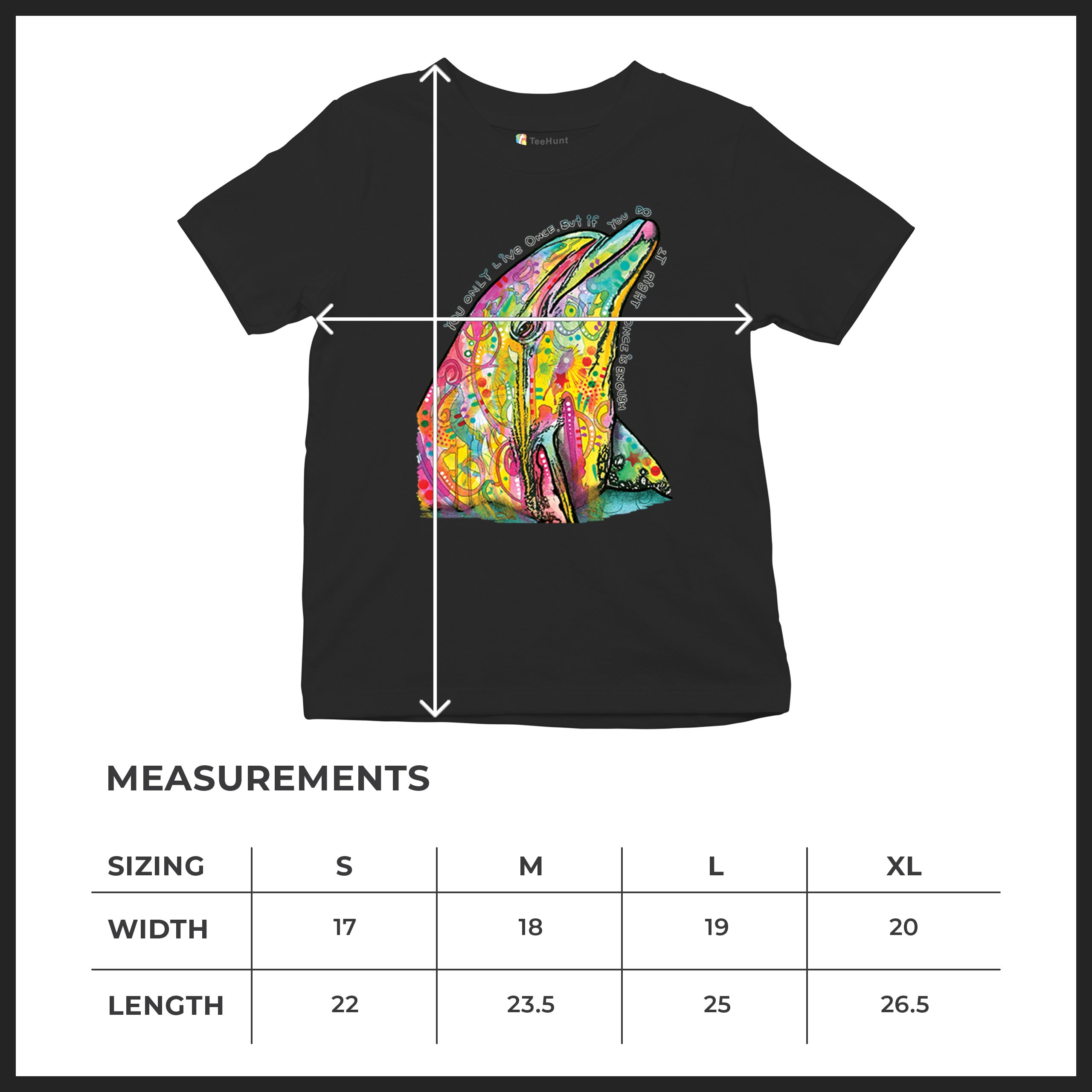 You Only Live Once Youth T-shirt Cute Neon Dolphin Dean Russo Yolo Kids - Picture 8 of 50