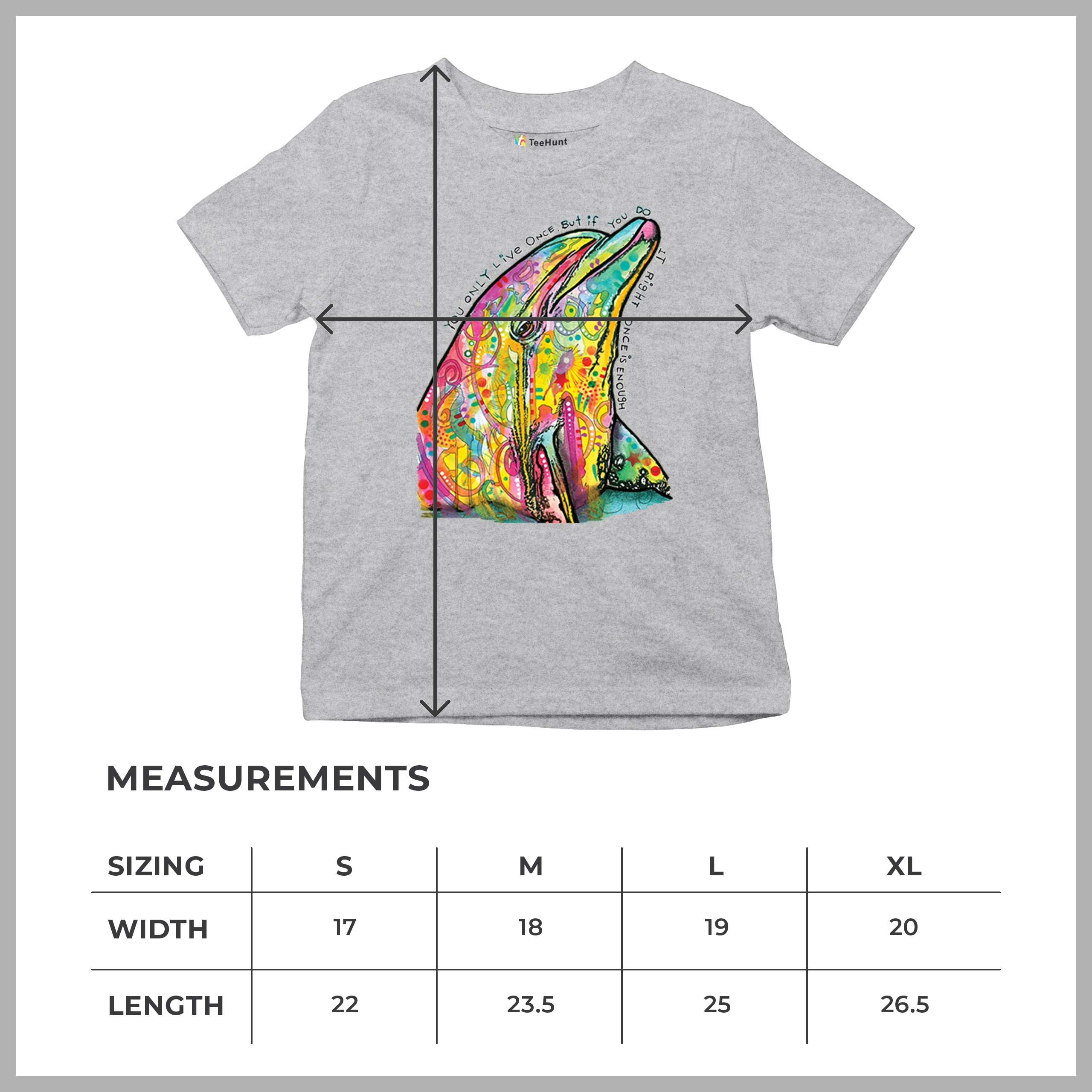 You Only Live Once Youth T-shirt Cute Neon Dolphin Dean Russo Yolo Kids - Picture 15 of 50