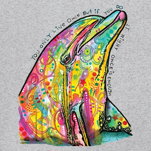 You Only Live Once Youth T-shirt Cute Neon Dolphin Dean Russo Yolo Kids - Picture 11 of 50