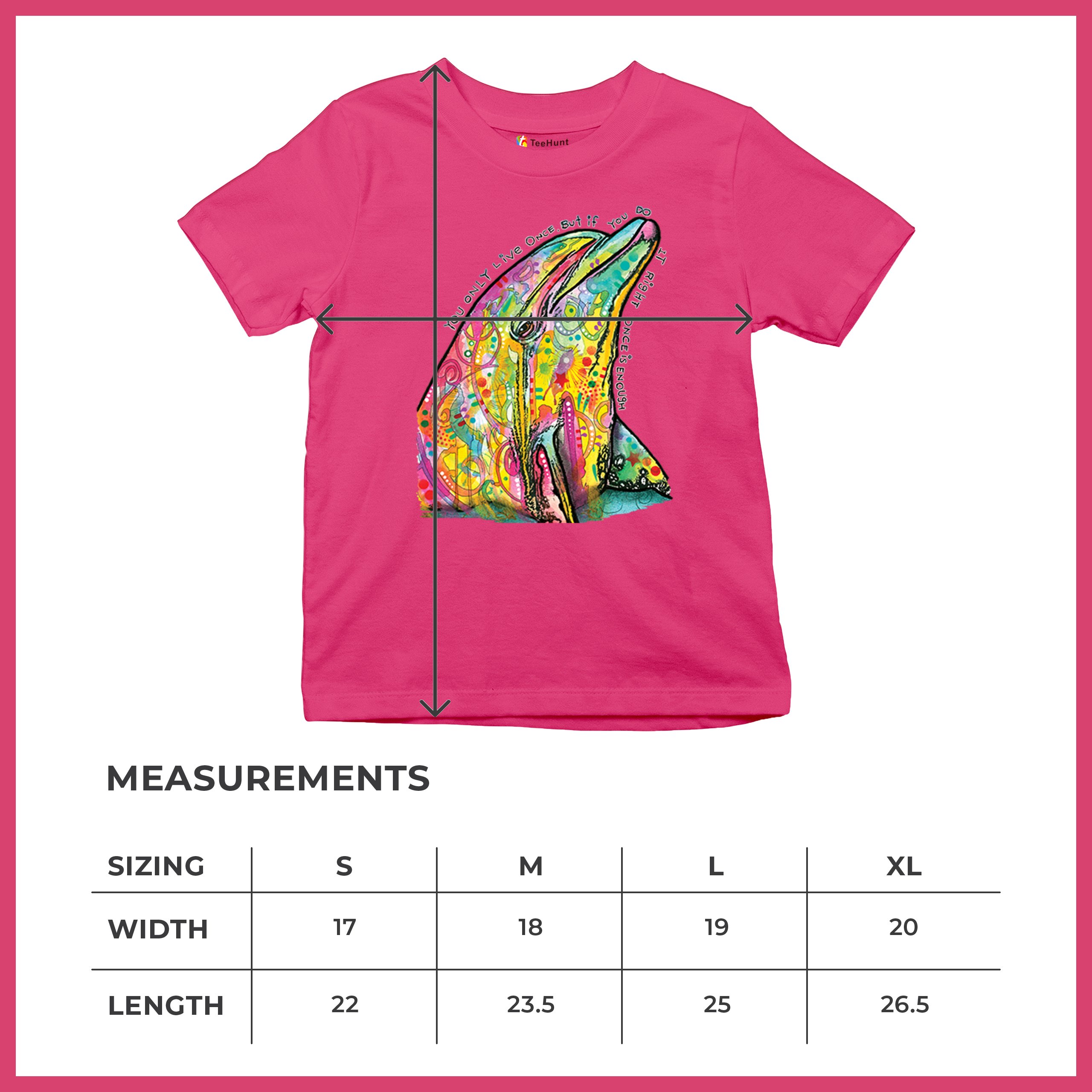 You Only Live Once Youth T-shirt Cute Neon Dolphin Dean Russo Yolo Kids - Picture 50 of 50