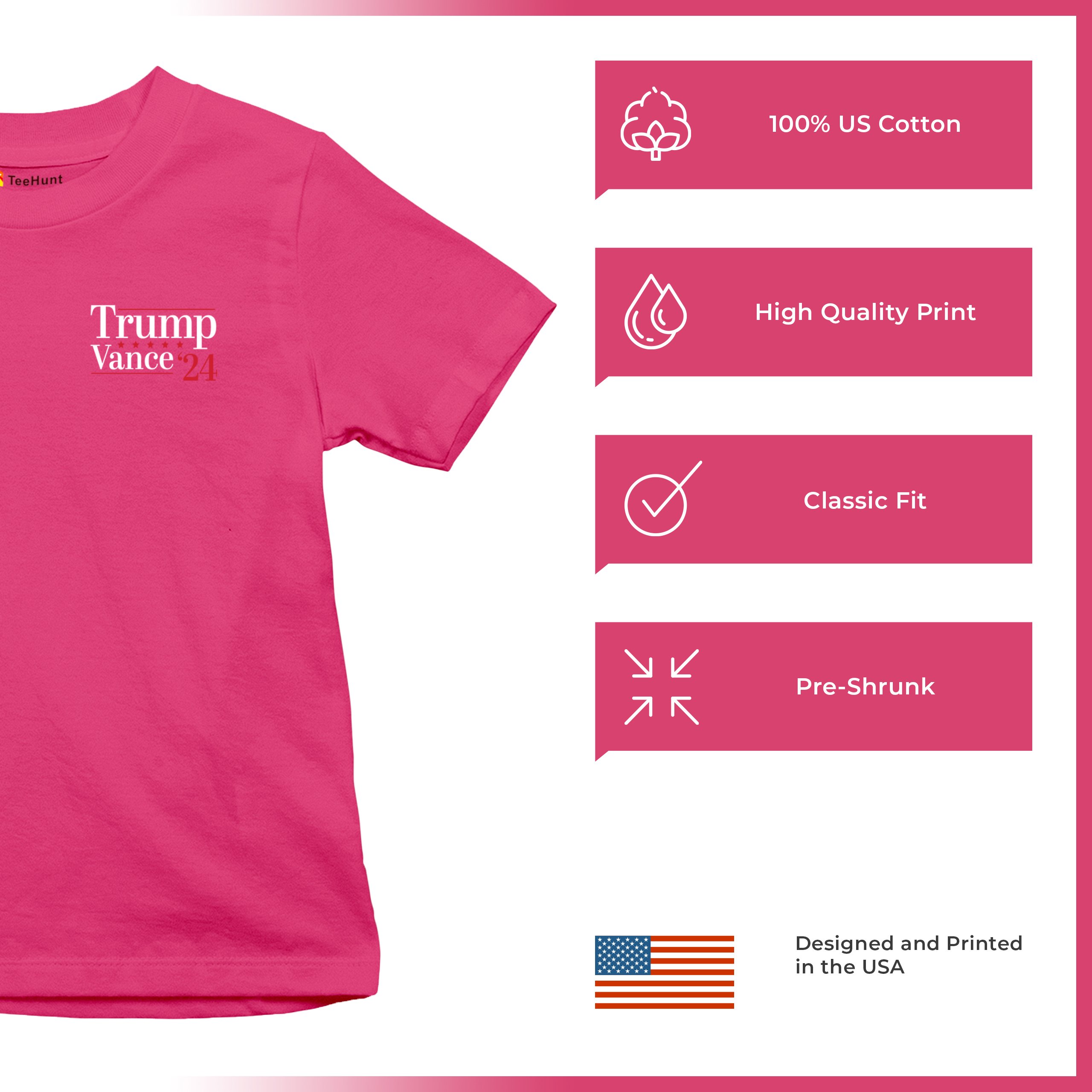Vote Donald Trump JD Vance 24 Youth T-shirt MAGA 2024 Take America Back Kids - Picture 28 of 29