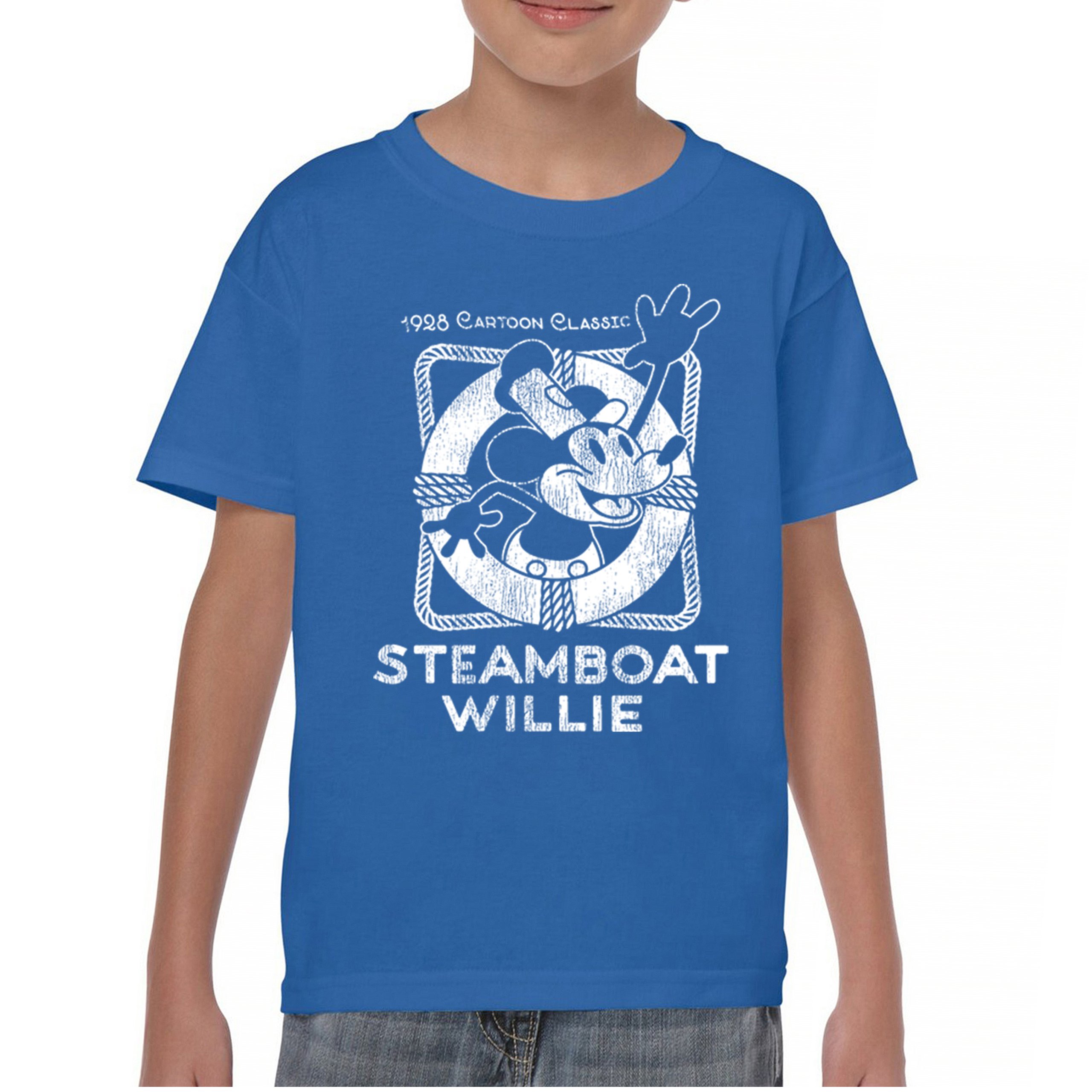 Steamboat Willie Vintage Life Preserver Youth T-shirt Cartoon Classic Kids - Picture 23 of 29