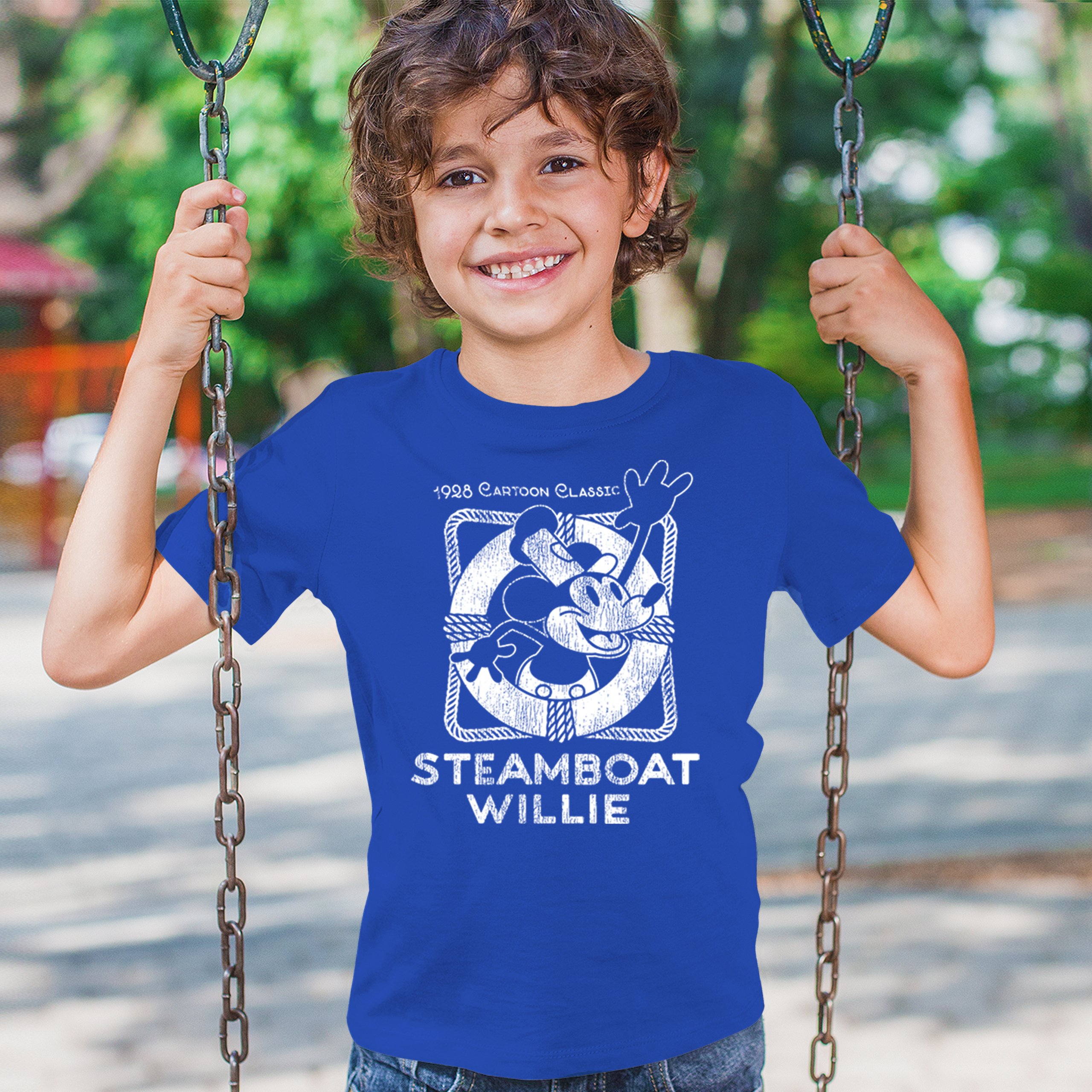 Steamboat Willie Vintage Life Preserver Youth T-shirt Cartoon Classic Kids - Picture 26 of 29