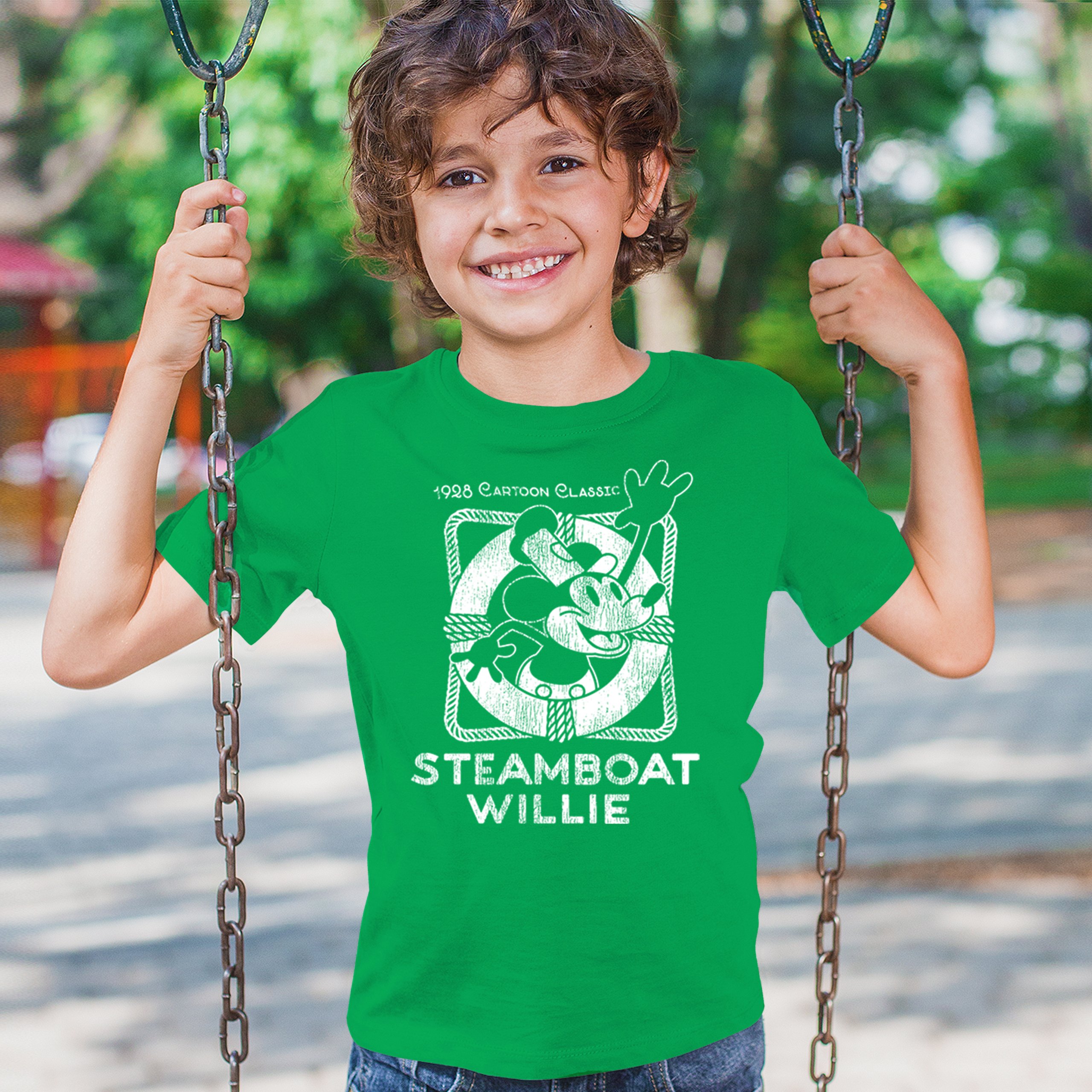 Steamboat Willie Vintage Life Preserver Youth T-shirt Cartoon Classic Kids - Picture 19 of 29