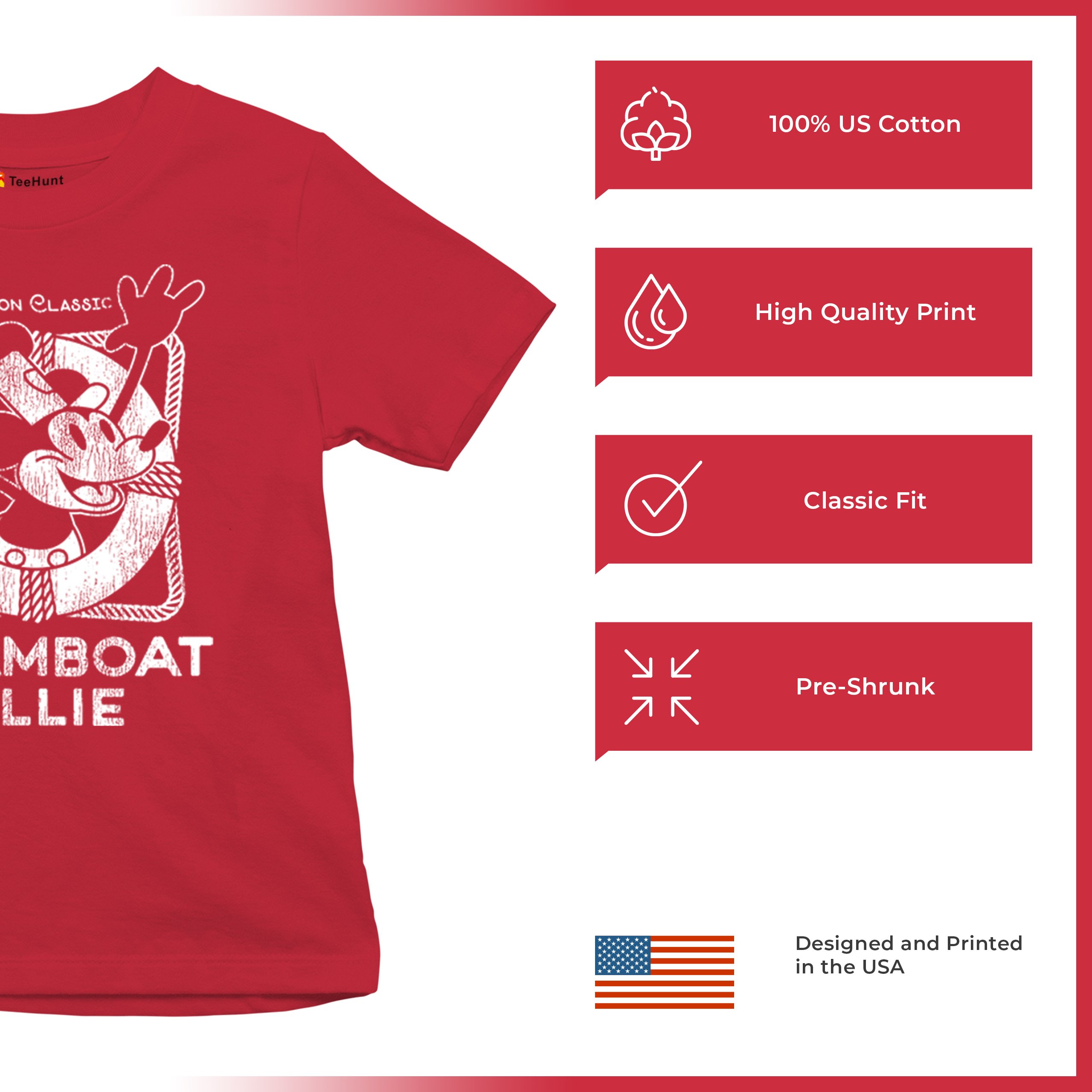 Steamboat Willie Vintage Life Preserver Youth T-shirt Cartoon Classic Kids - Picture 14 of 29