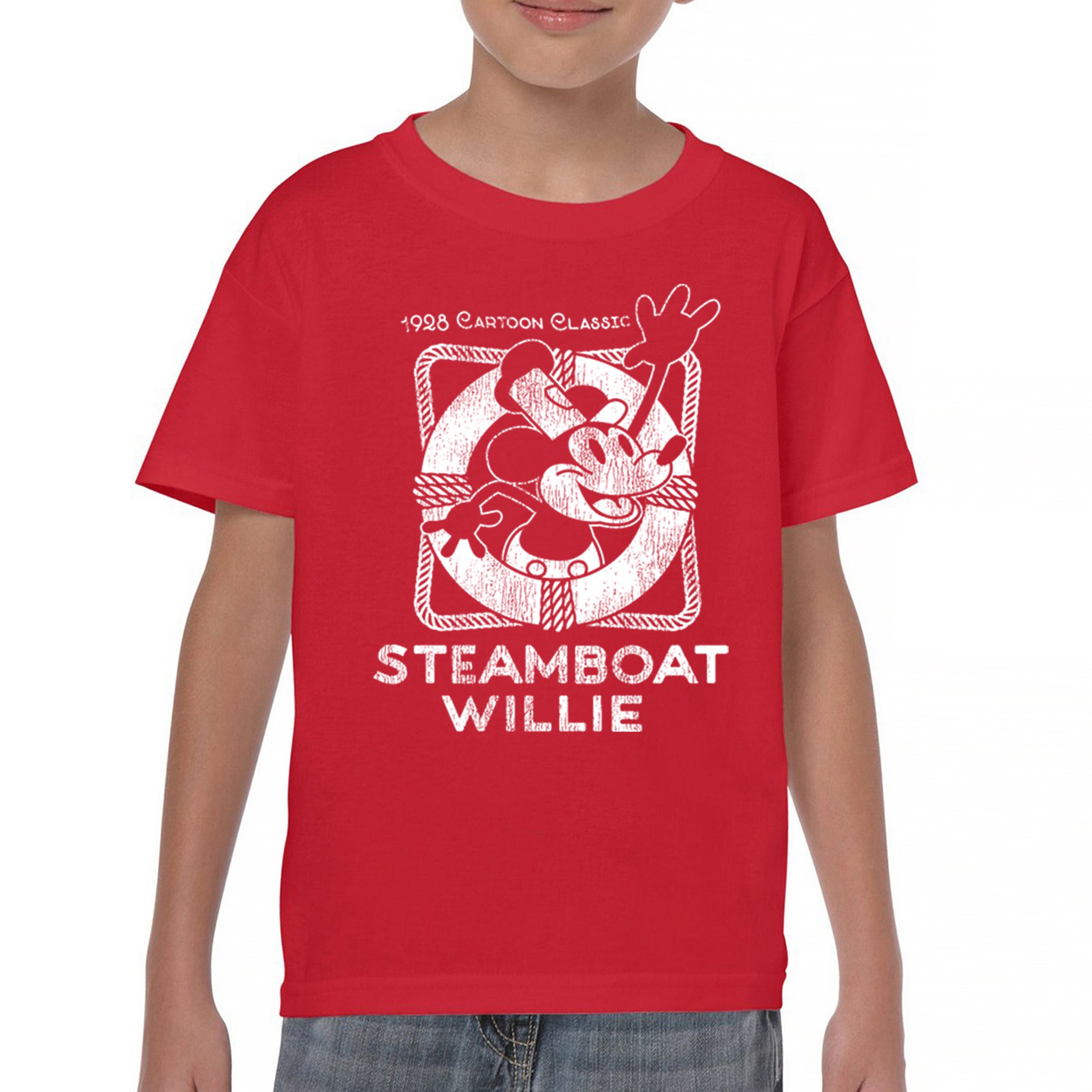 Steamboat Willie Vintage Life Preserver Youth T-shirt Cartoon Classic Kids - Picture 9 of 29