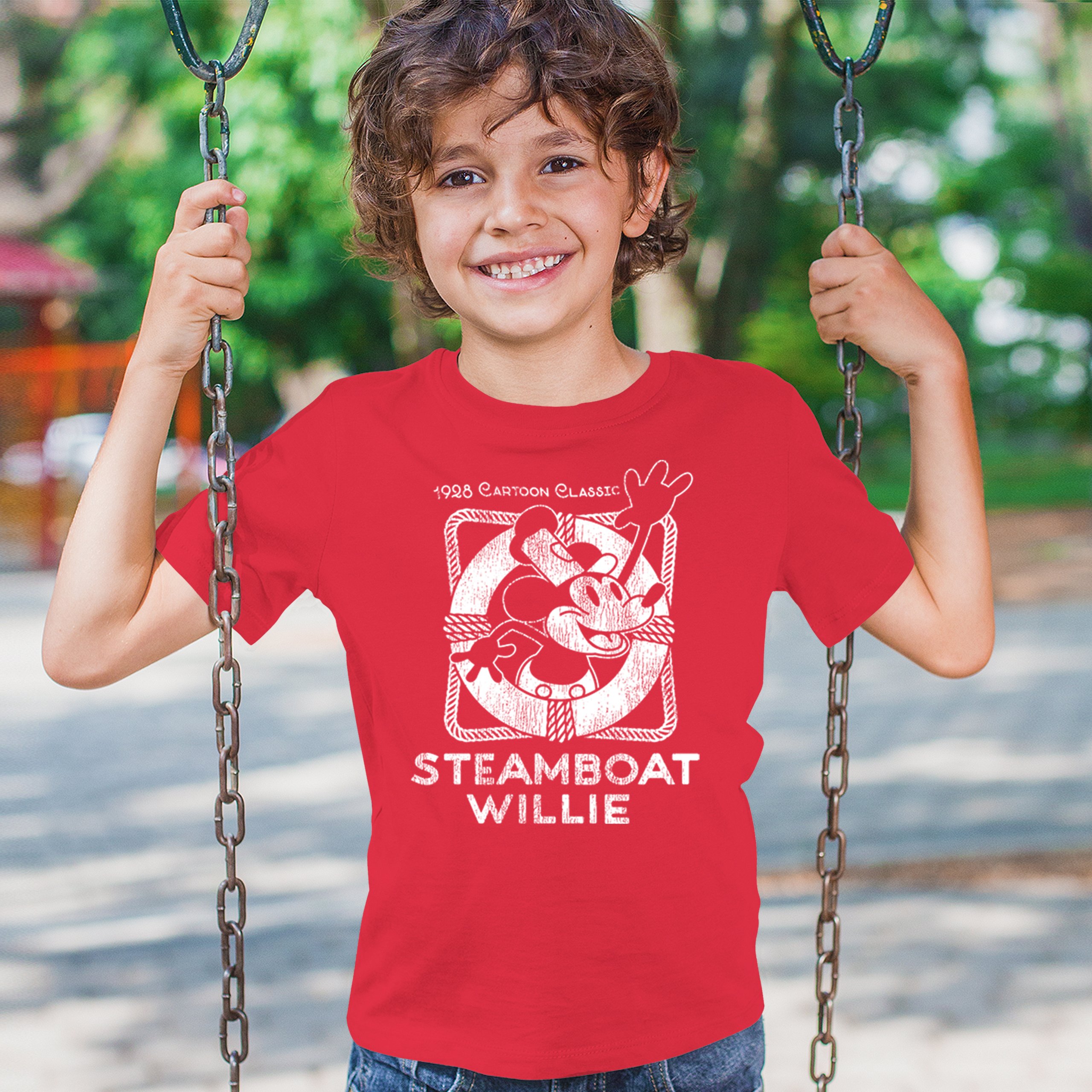 Steamboat Willie Vintage Life Preserver Youth T-shirt Cartoon Classic Kids - Picture 12 of 29