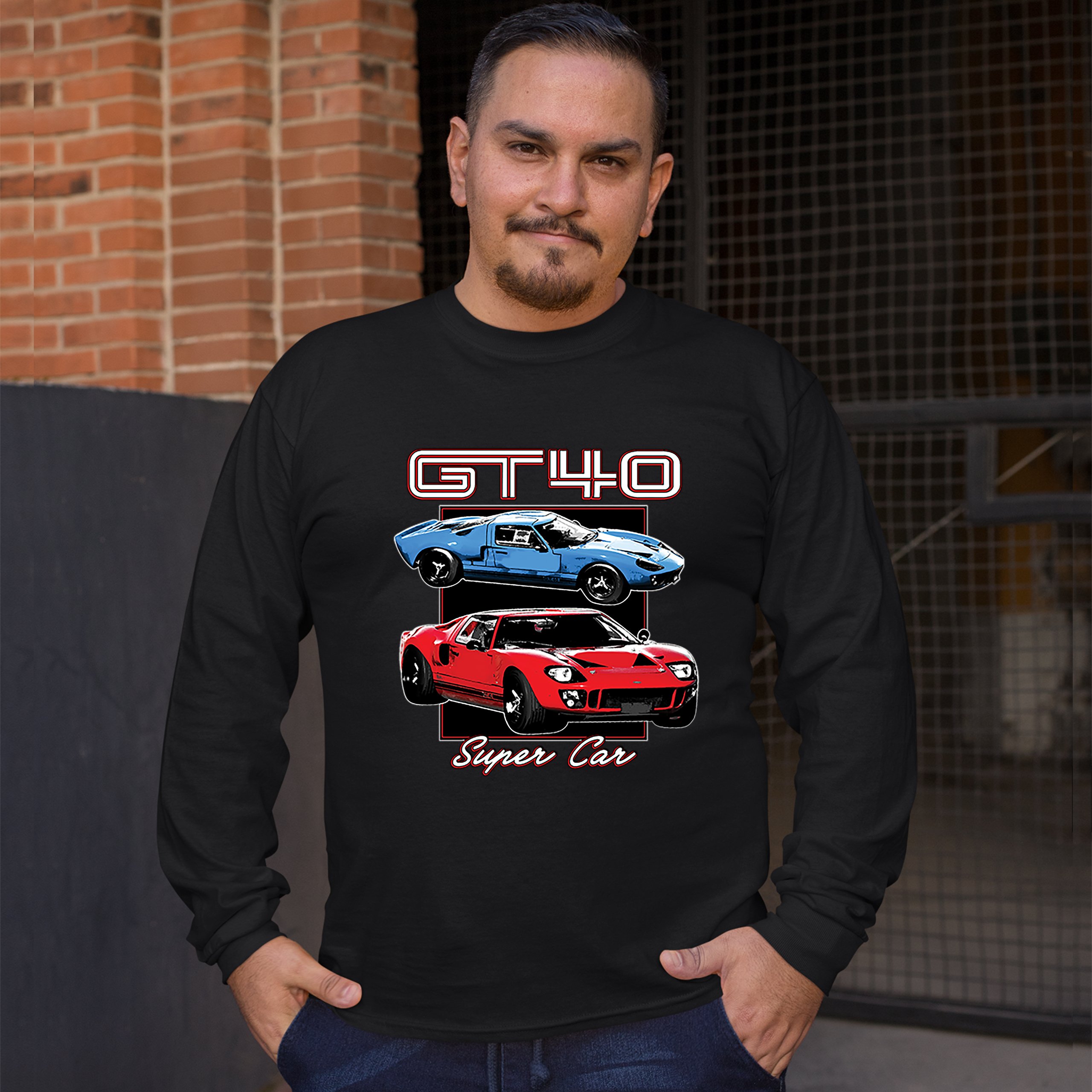 Ford GT40 Long Sleeve T-shirt American Vintage Super Car Retro Licensed