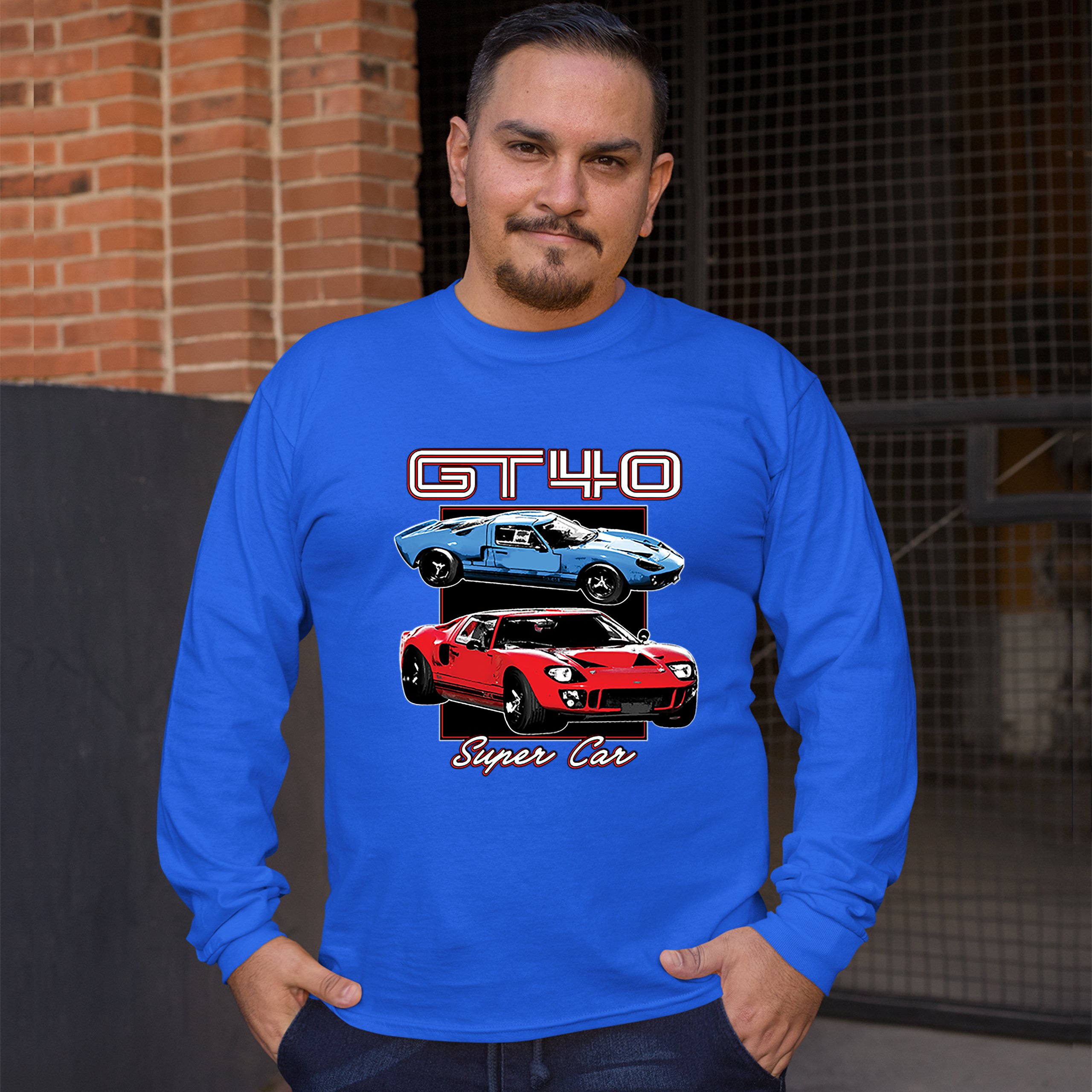 Ford GT40 Long Sleeve T-shirt American Vintage Super Car Retro Licensed