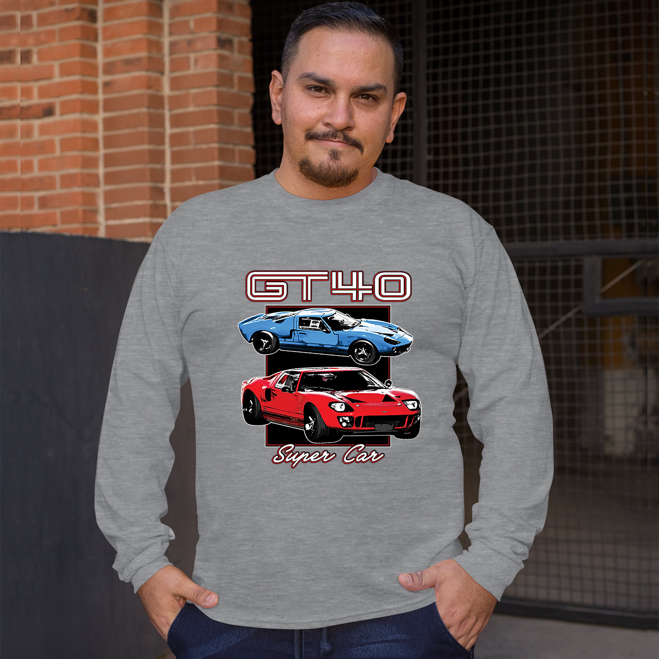 Ford GT40 Long Sleeve T-shirt American Vintage Super Car Retro Licensed