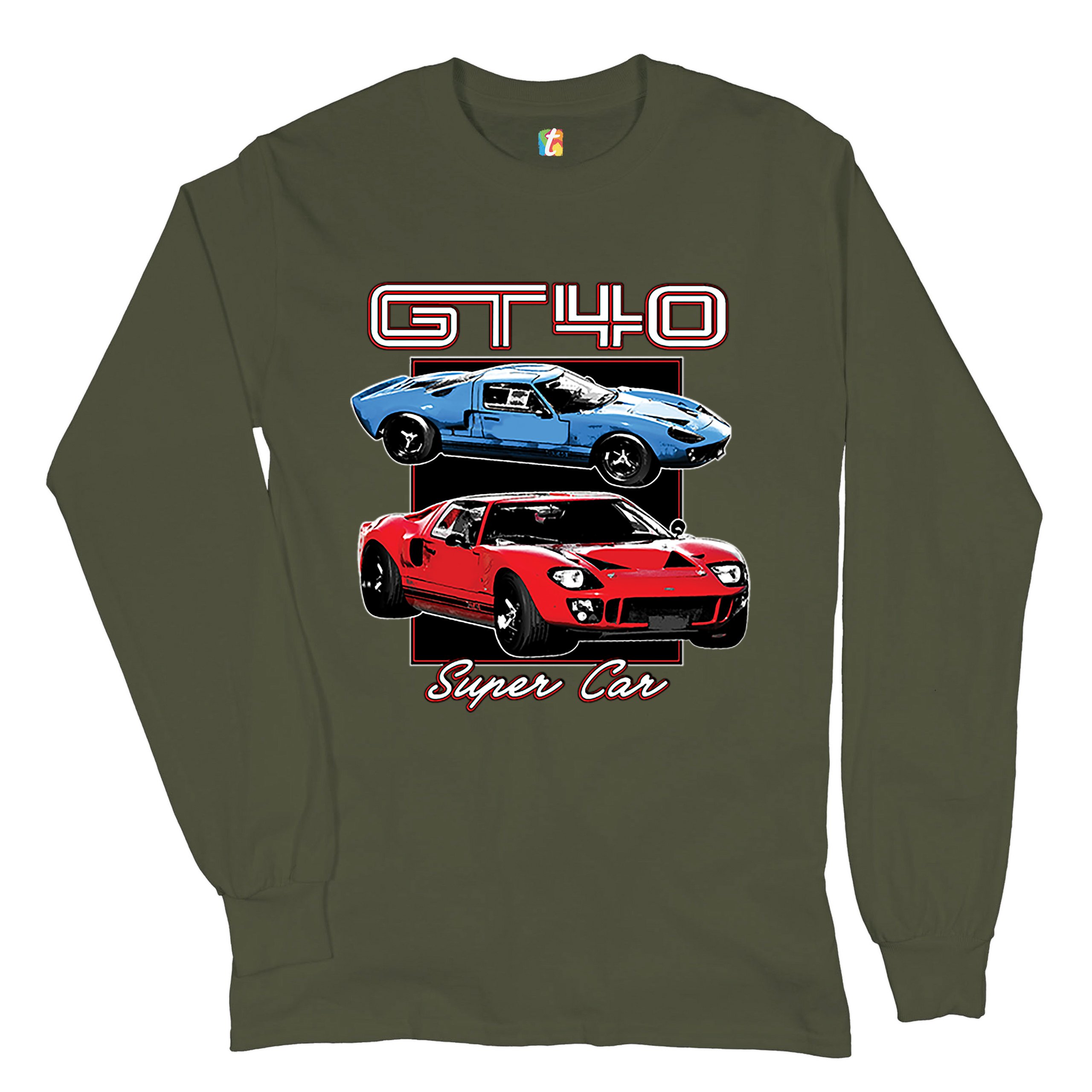 Ford GT40 Long Sleeve T-shirt American Vintage Super Car Retro Licensed