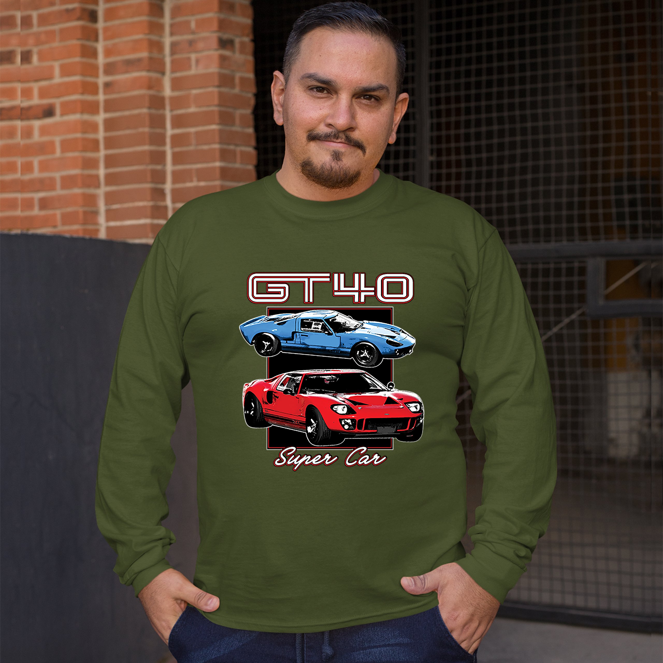 Ford GT40 Long Sleeve T-shirt American Vintage Super Car Retro Licensed