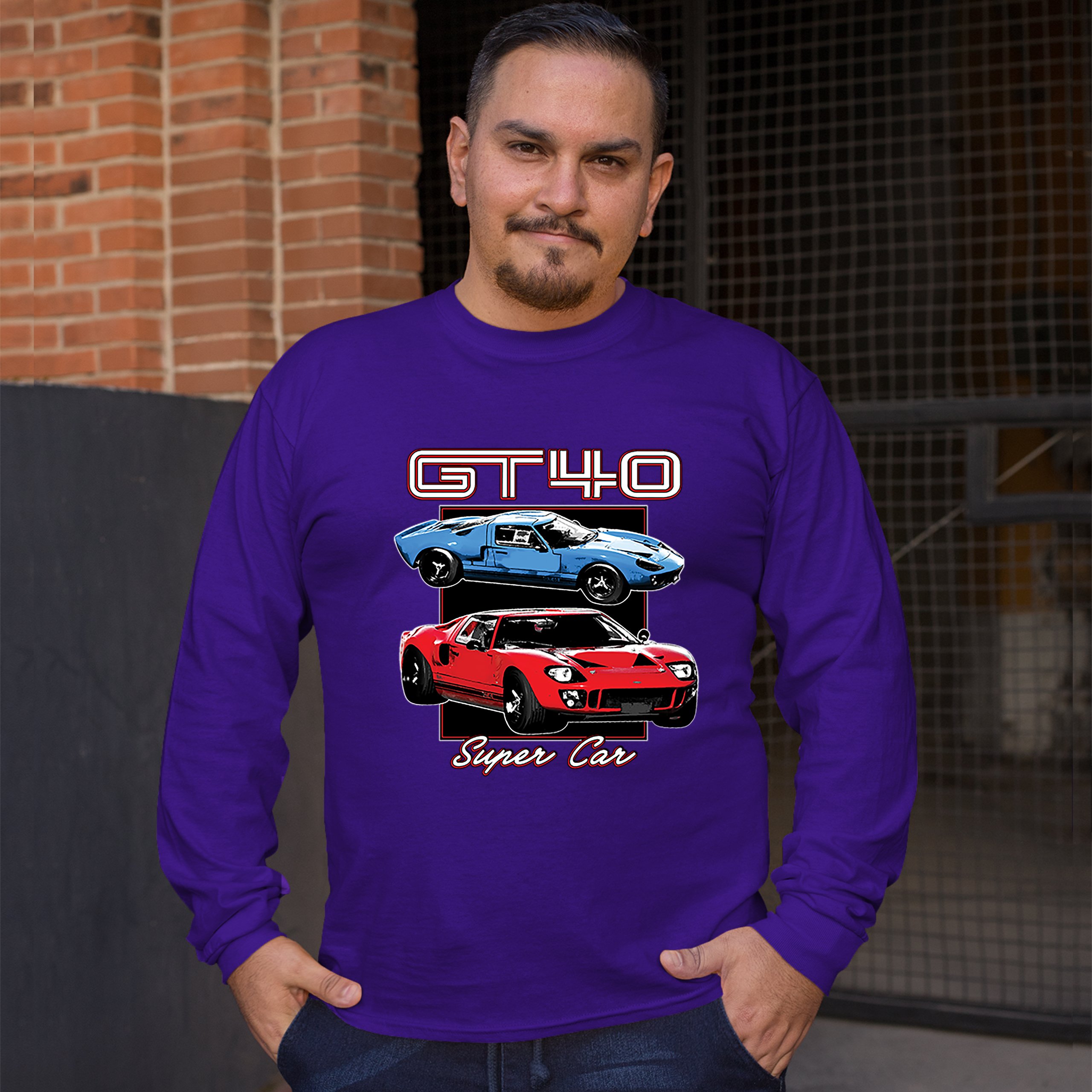 Ford GT40 Long Sleeve T-shirt American Vintage Super Car Retro Licensed