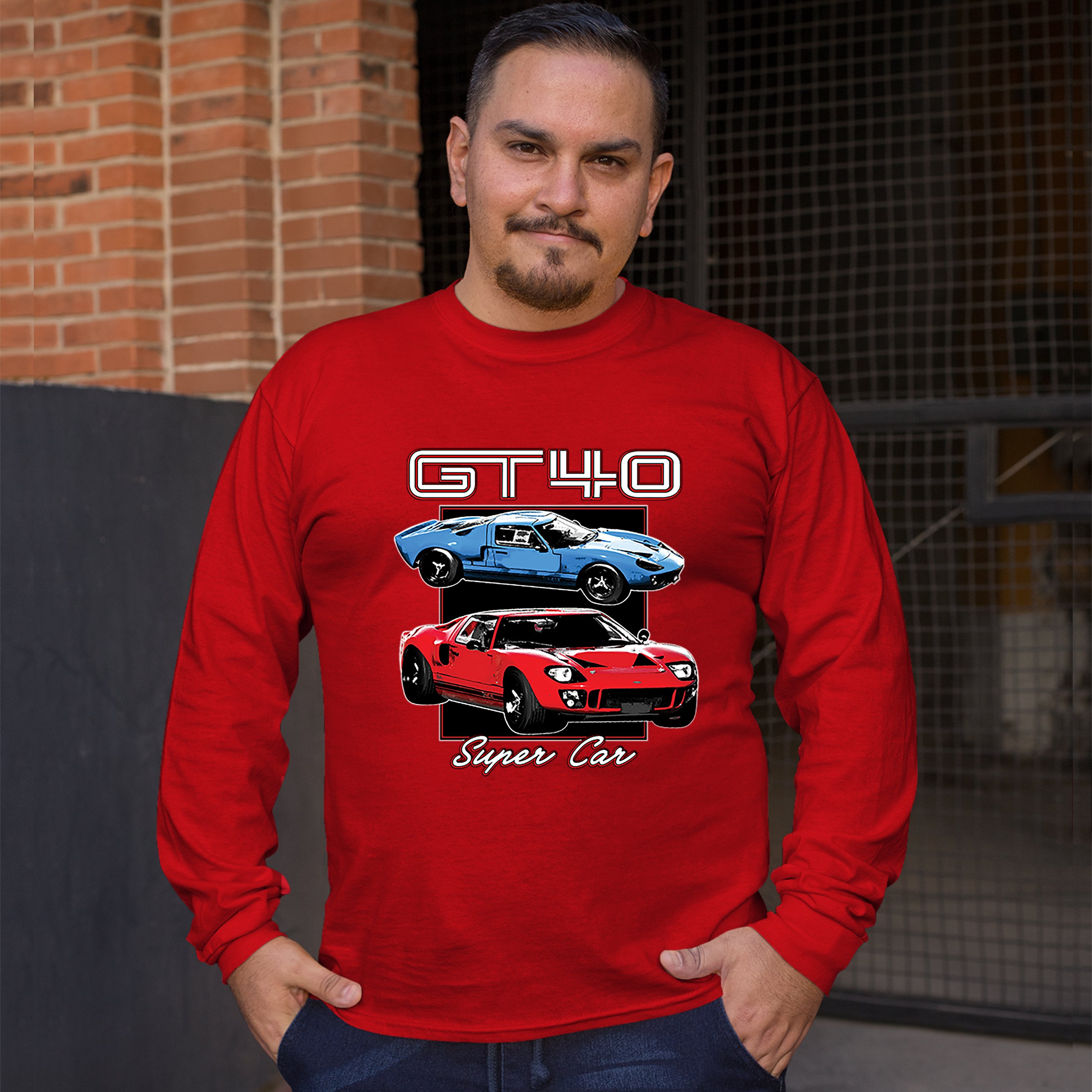 Ford GT40 Long Sleeve T-shirt American Vintage Super Car Retro Licensed