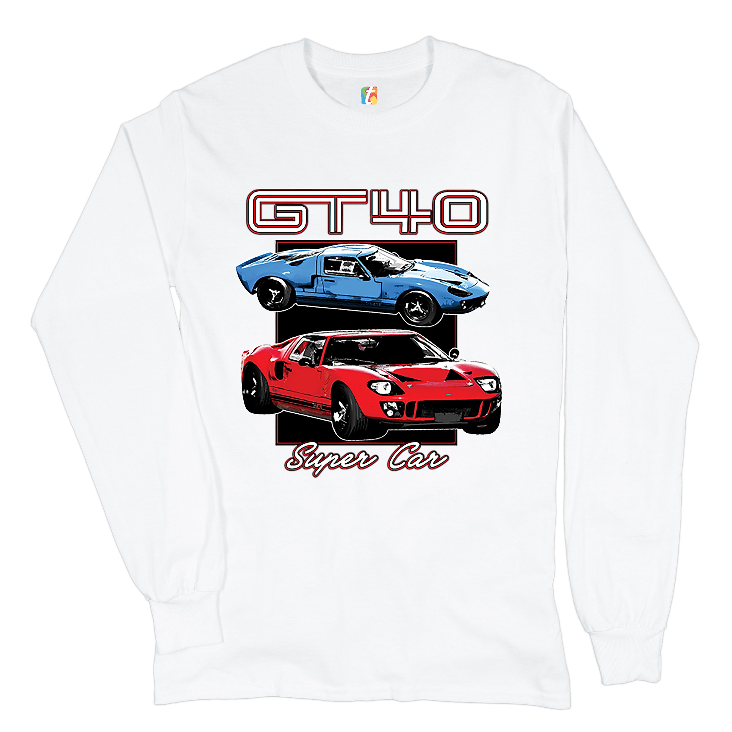 Ford GT40 Long Sleeve T-shirt American Vintage Super Car Retro Licensed