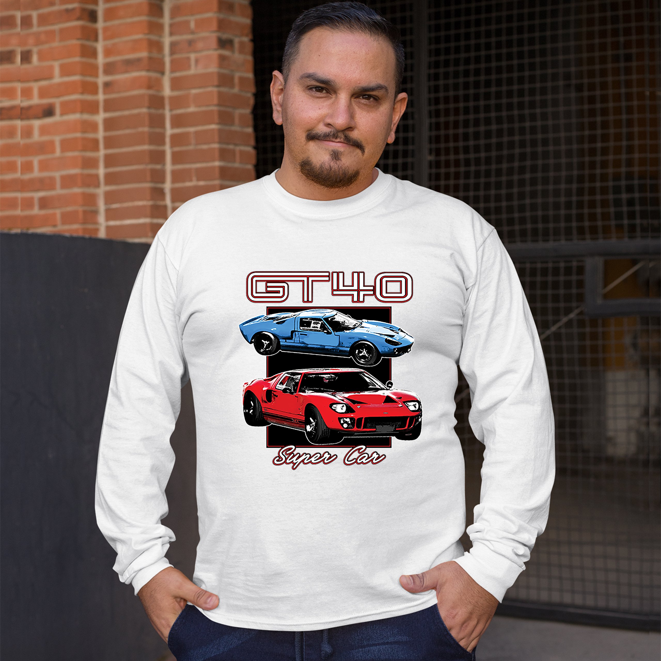 Ford GT40 Long Sleeve T-shirt American Vintage Super Car Retro Licensed